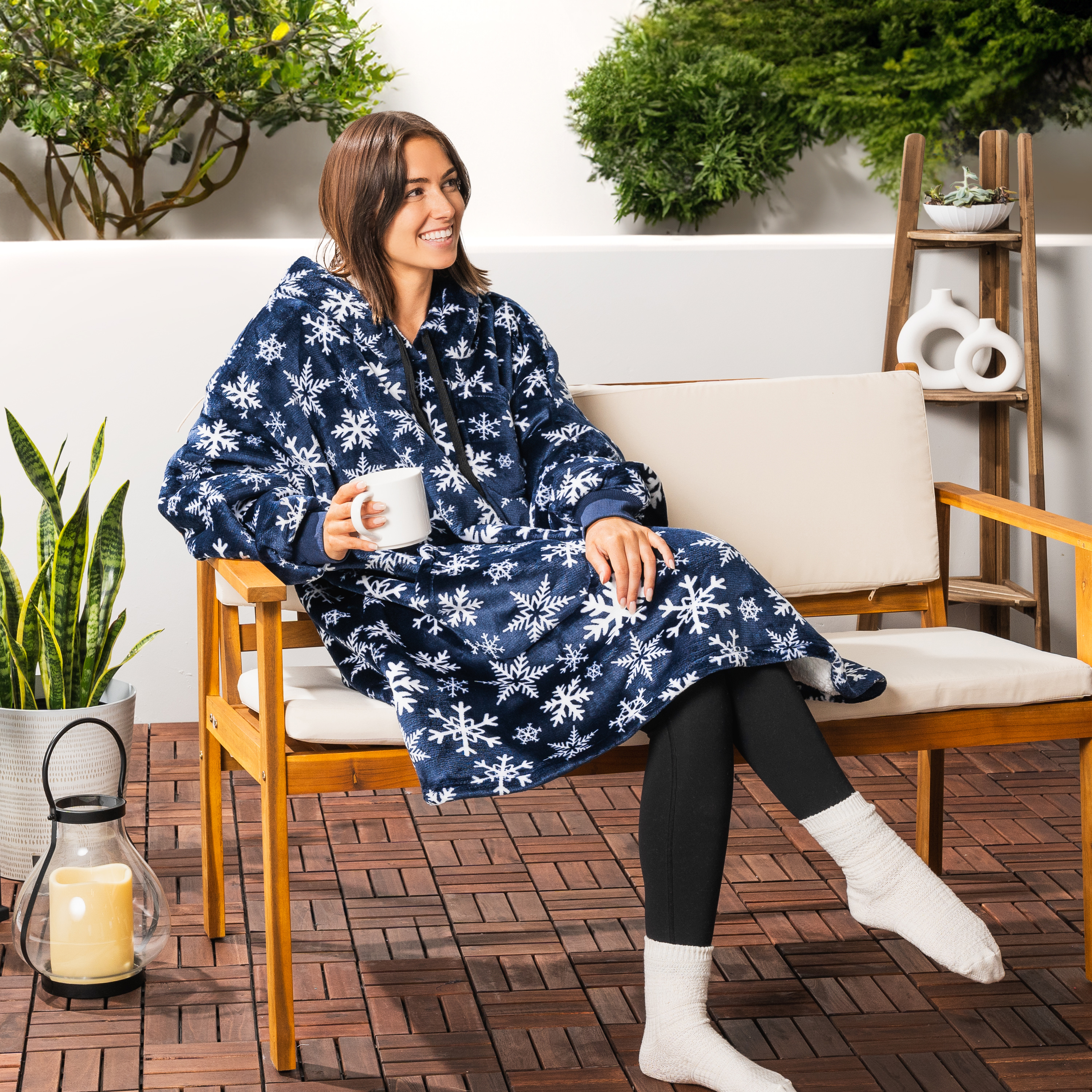 Manta Sudadera Sherpa Forro Felpa Suave Cómoda Vellón Gran Tamaño Sudadera con Capucha Bolsillo - Imagen 13 de 118