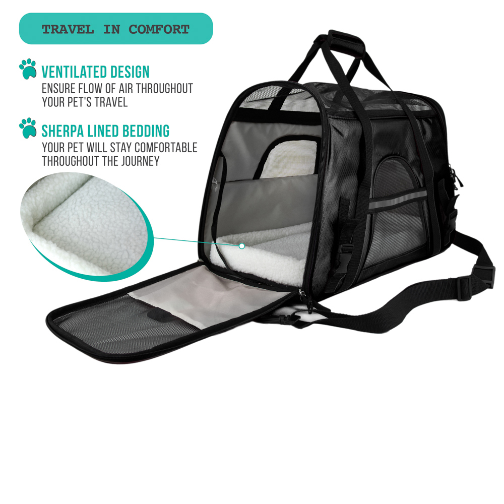 Pet Dog Cat Carrier Bag Soft Sided Comfort Travel Tote Case Airline Approved US - Picture 116 of 215