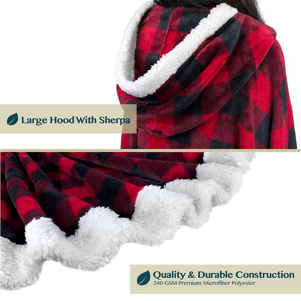 Manta portátil con capucha Angel Wrap para mujer acogedora poncho envolvente capucha tiro para adulto - Imagen 39 de 184