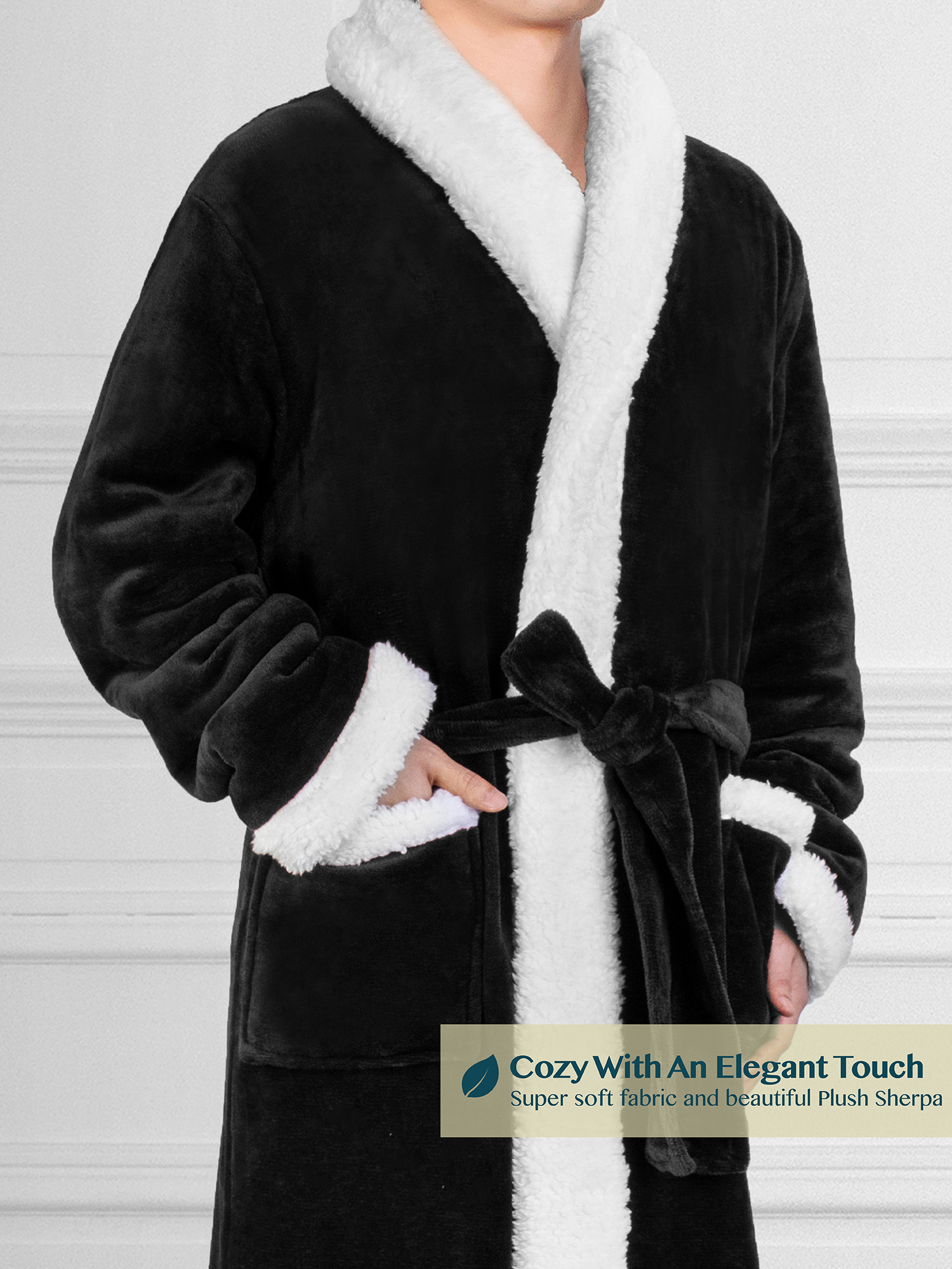 EYIIYE Men Warm Winter Fleece Towelling Dressing Gown Robe Bath Bathrobe  M-2XL - Walmart.com