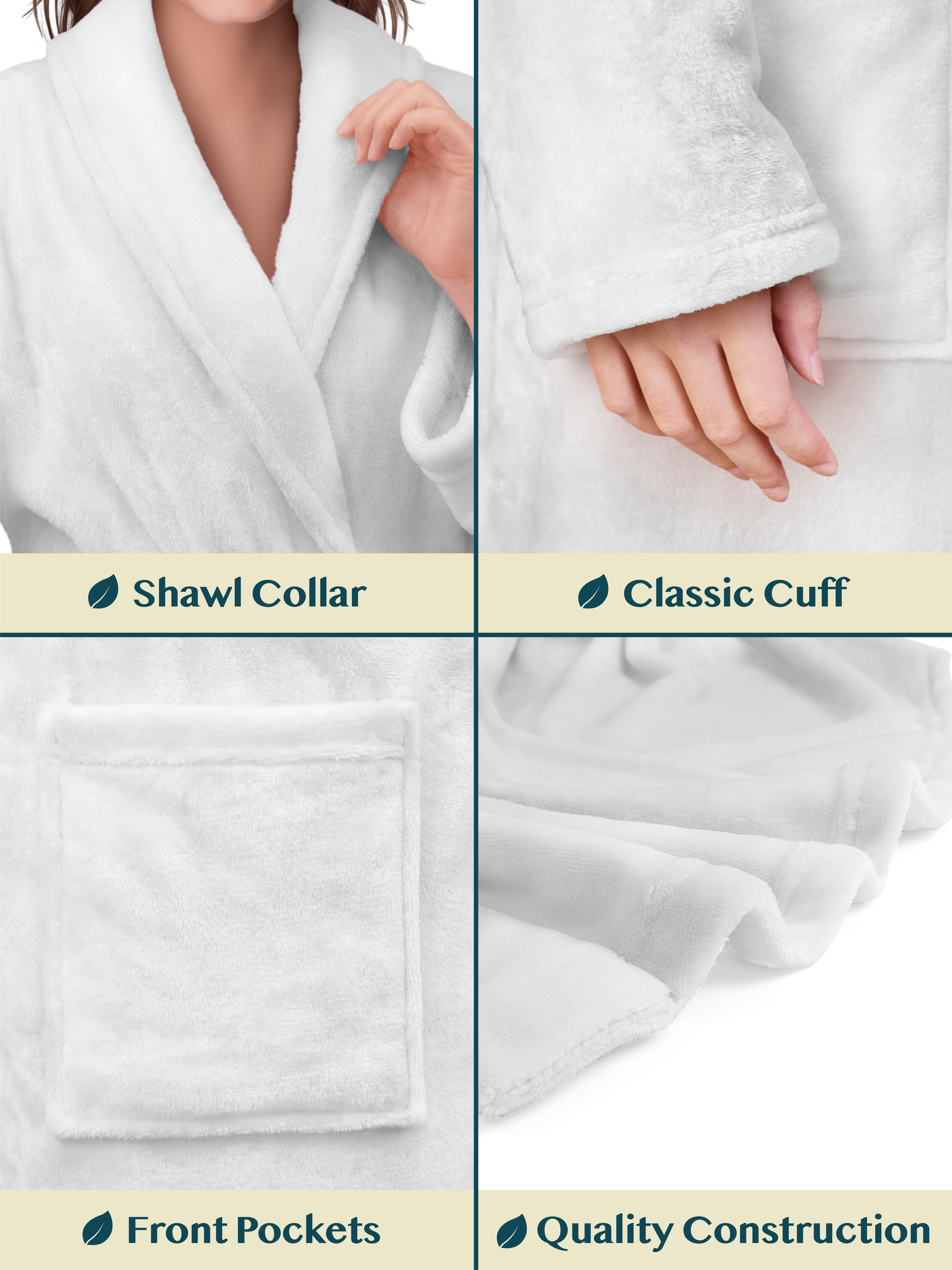 Womens Robe Fleece Bathrobe Long Warm Spa Bath Robe Shower Lightweight Plus Size - Picture 46 of 50