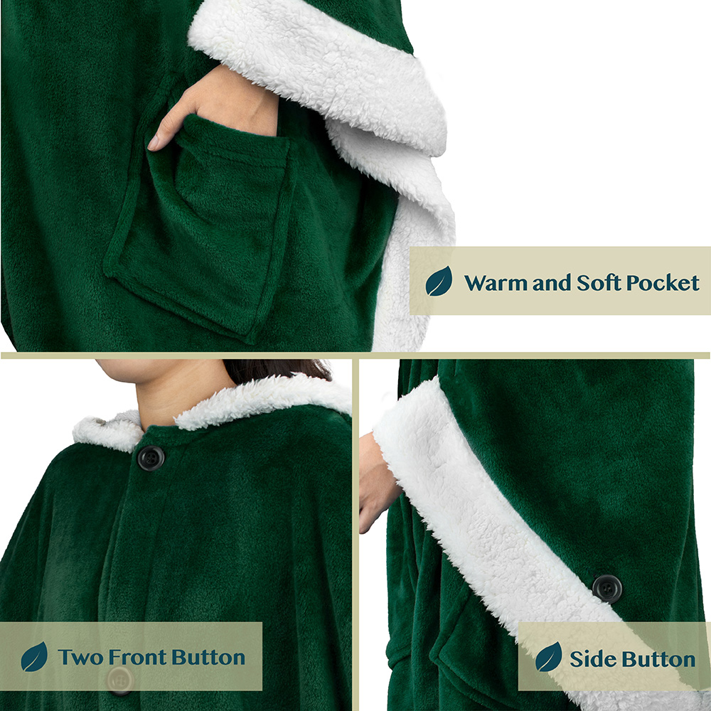 Manta portátil con capucha Angel Wrap para mujer acogedora poncho envolvente capucha tiro para adulto - Imagen 91 de 184