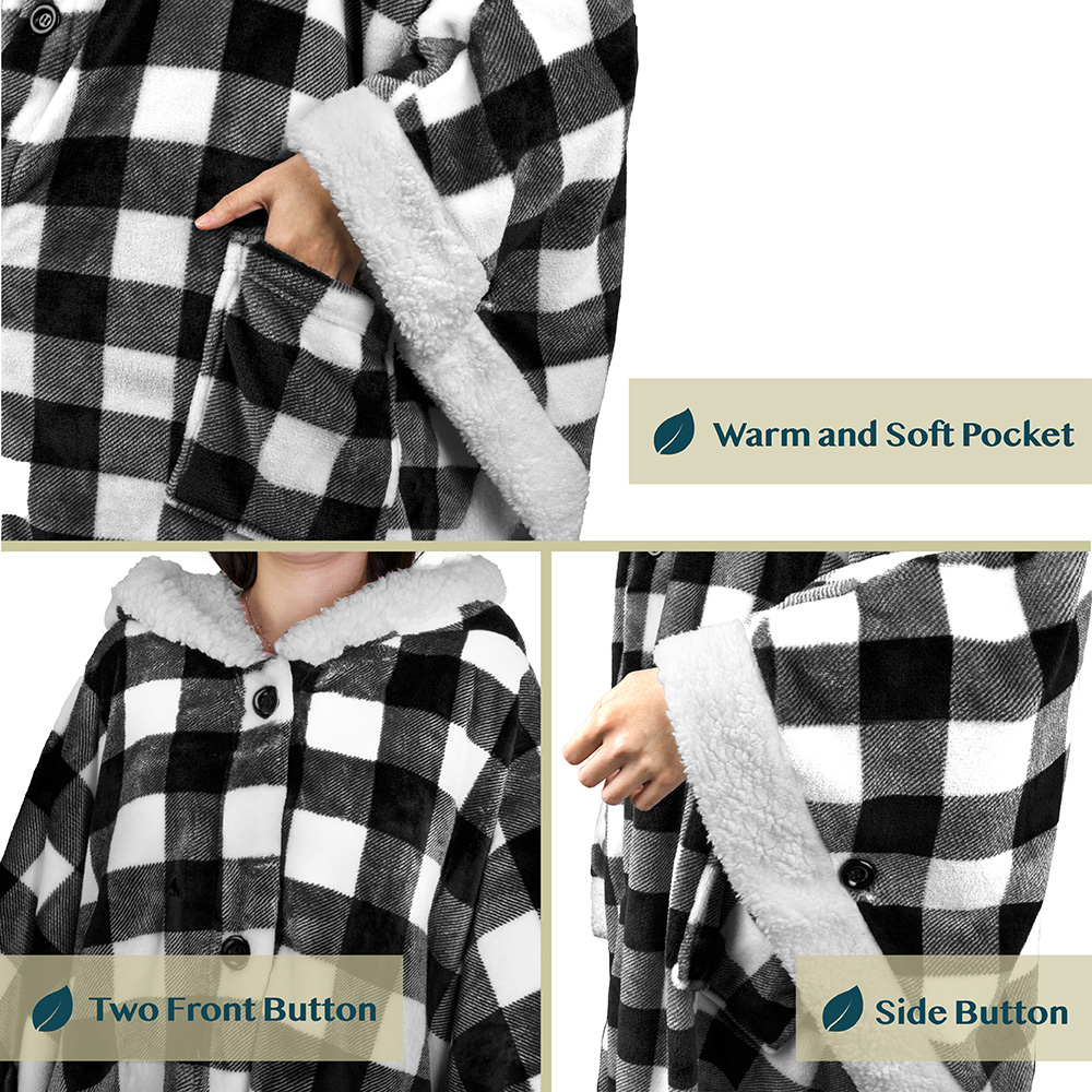 Manta portátil con capucha Angel Wrap para mujer acogedora poncho envolvente capucha tiro para adulto - Imagen 56 de 184