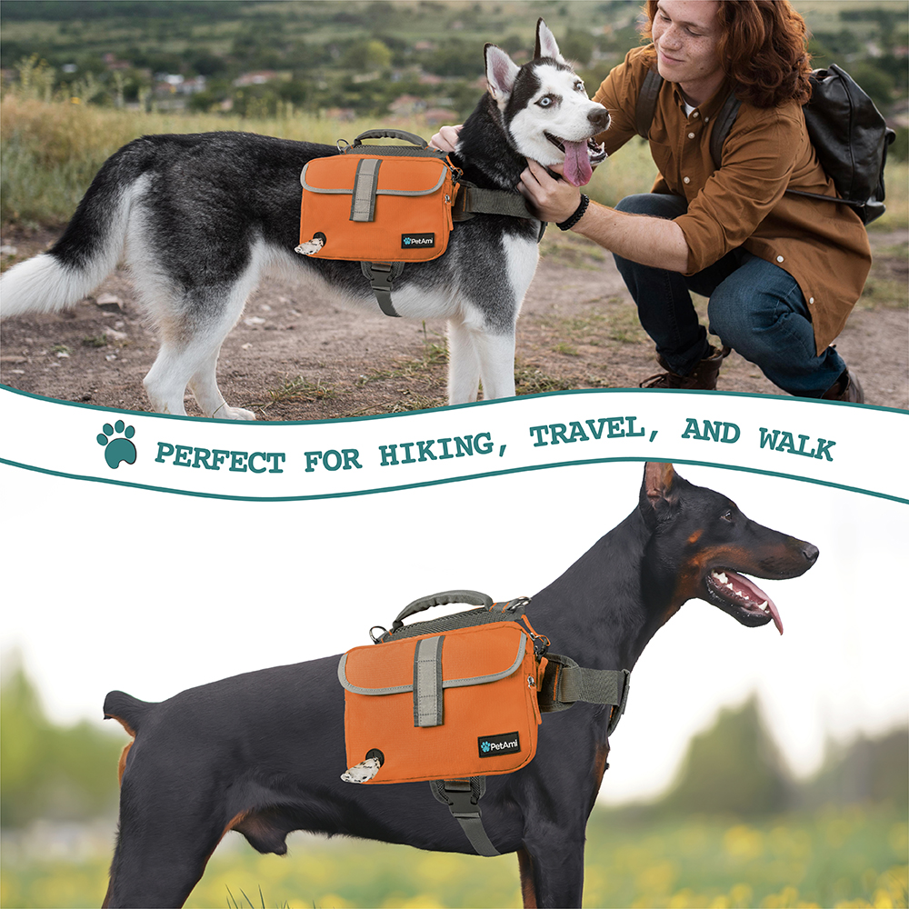 Dog Backpack Harness For Hiking Traveling Camping Training Bag Vest Saddle Bag - Picture 35 of 43