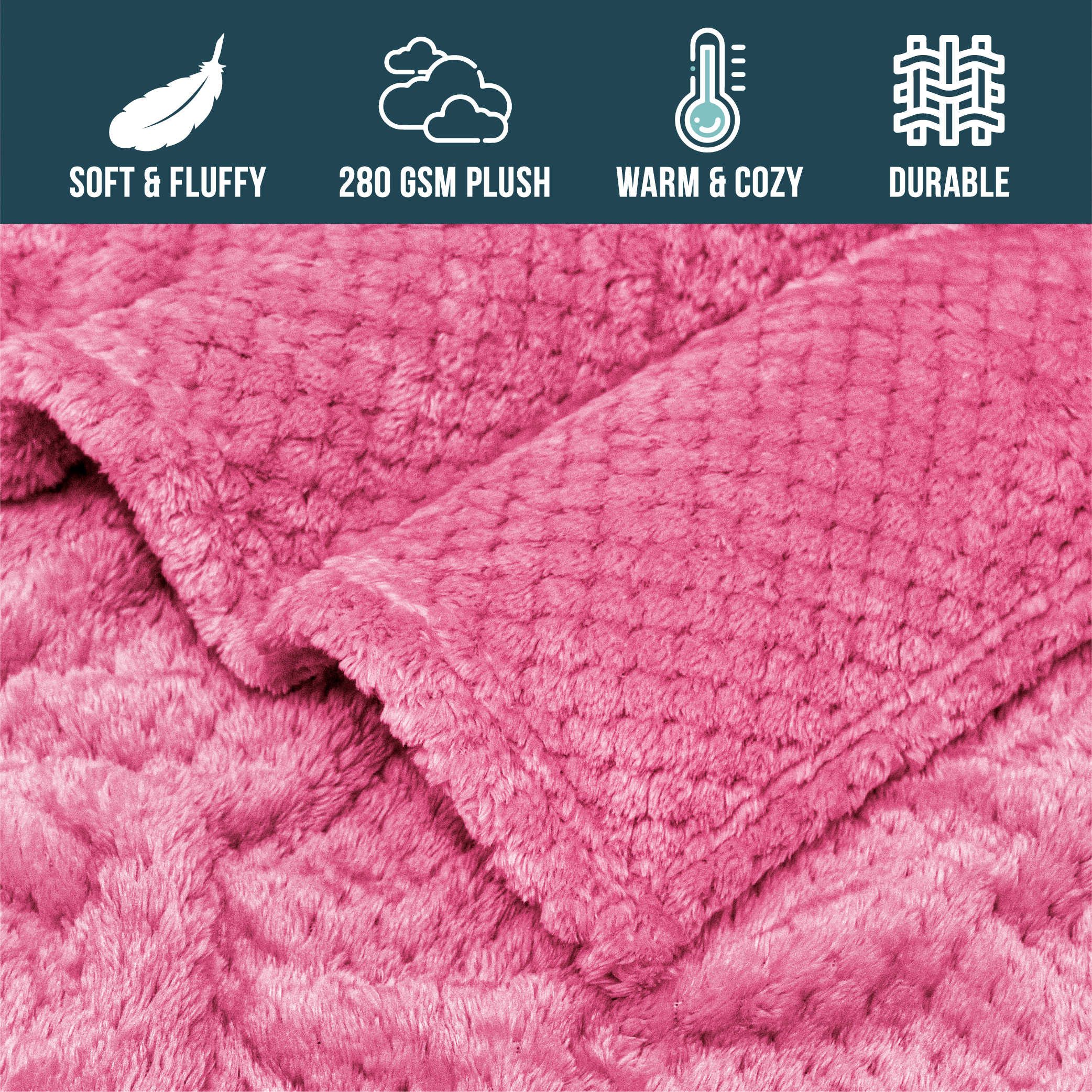 Throw Blanket for Sofa Couch Bed Lightweight Microfiber Polyester Waffle Pattern - Picture 65 of 190