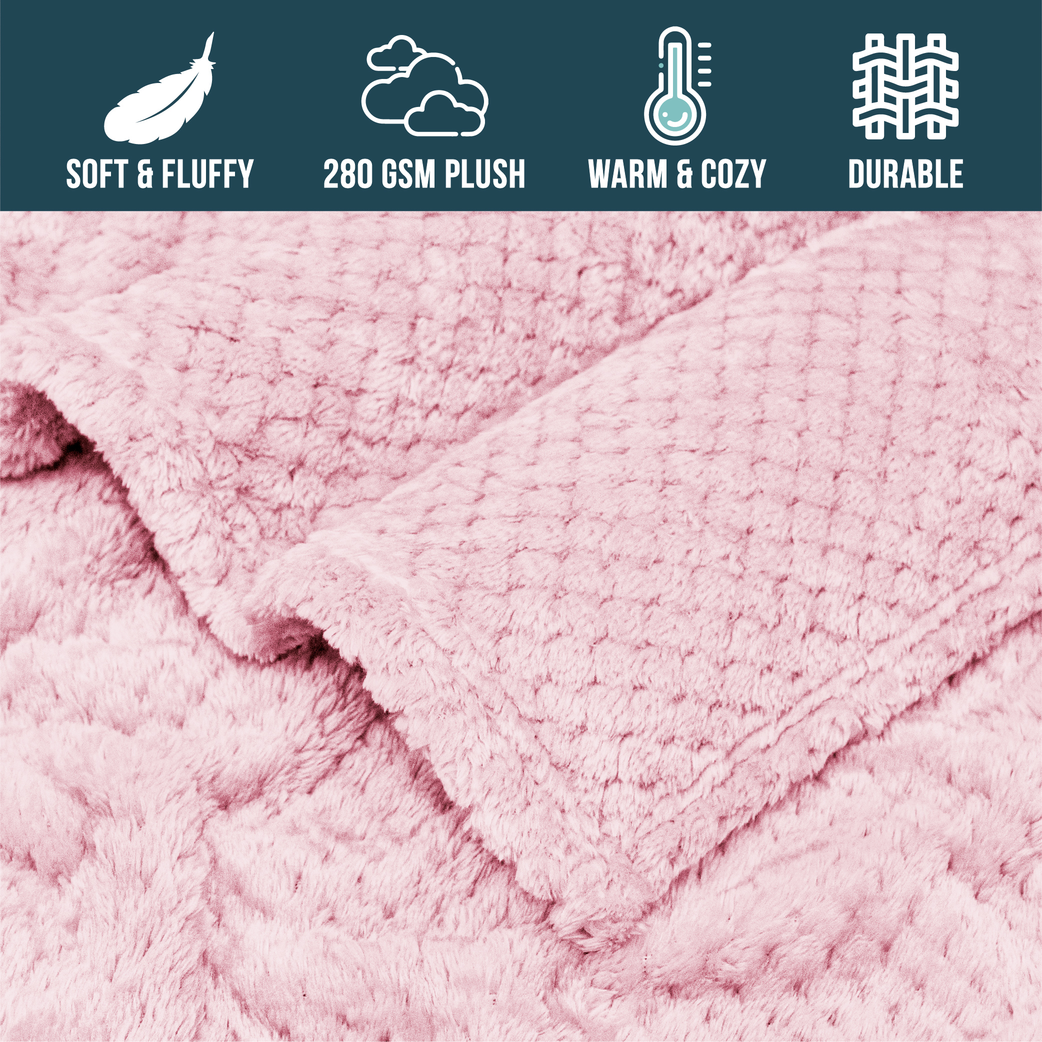 Throw Blanket for Sofa Couch Bed Lightweight Microfiber Polyester Waffle Pattern - Picture 110 of 190