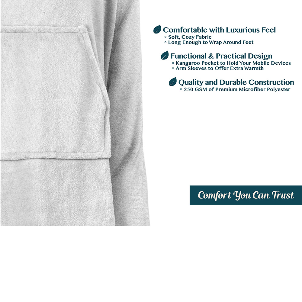 Fleece Wearable TV Blanket with Sleeves Front Pocket Robe Warn Soft Blanket Gift - Picture 47 of 168