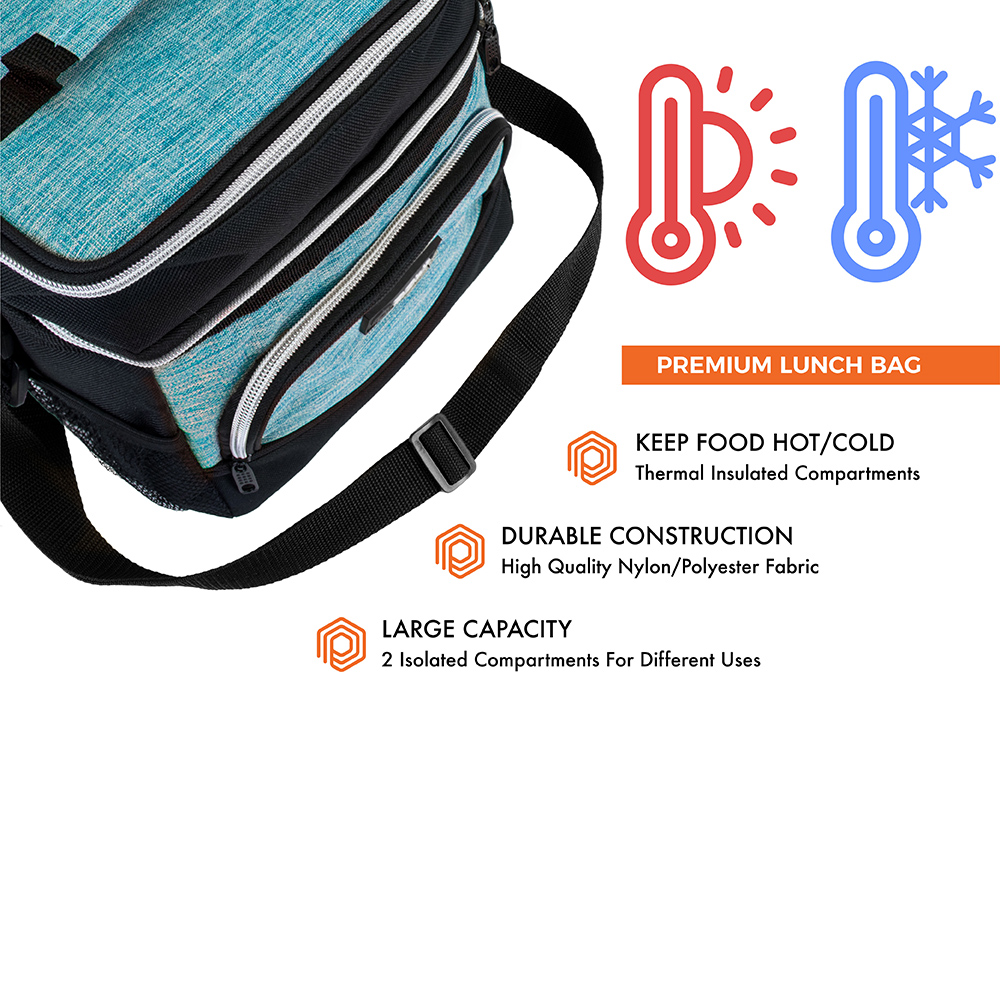 dual compartment insulated lunch bag