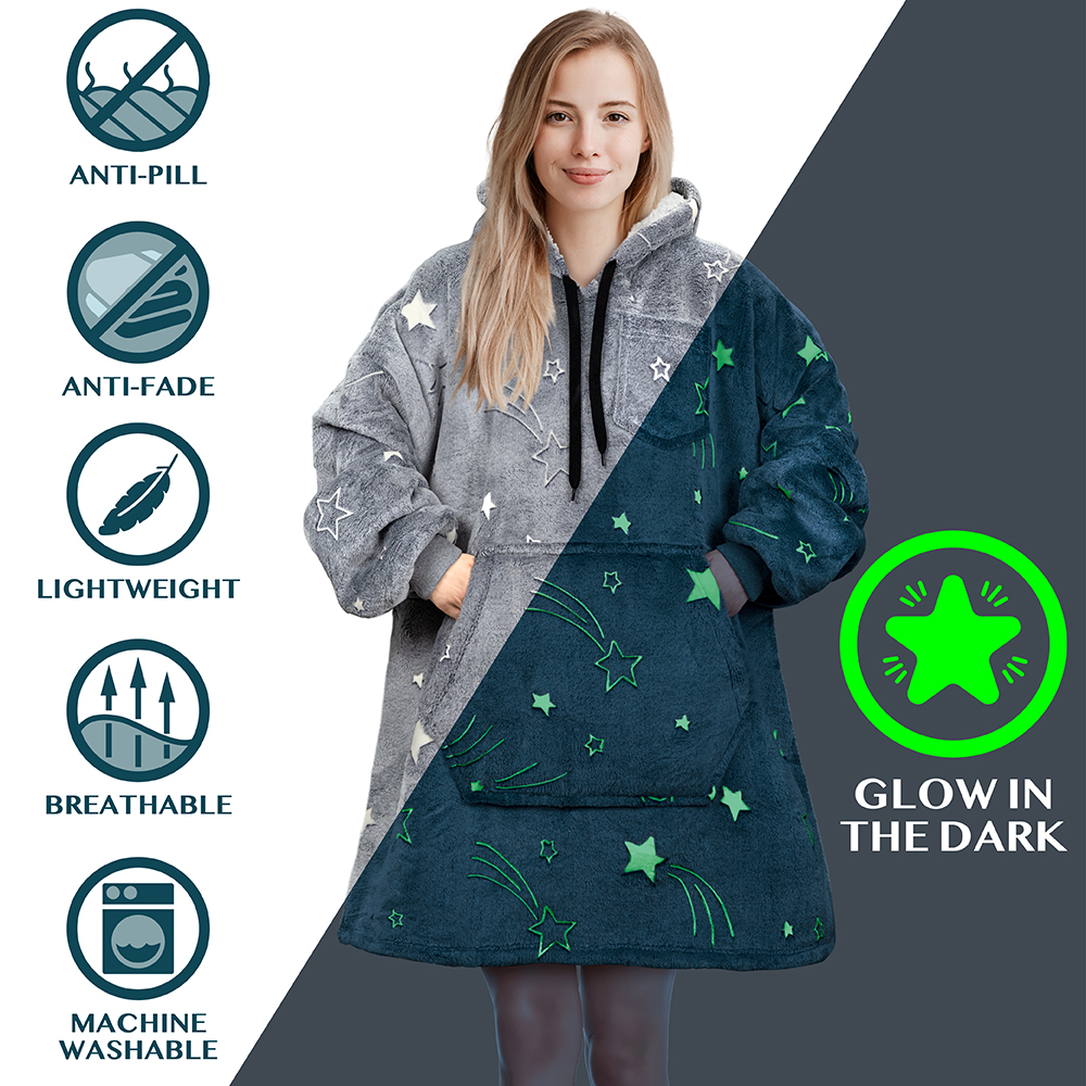 Blanket Sweatshirt Sherpa Plush Soft Comfy Fleece Oversized Hoodie Pocket Gift - Picture 38 of 117
