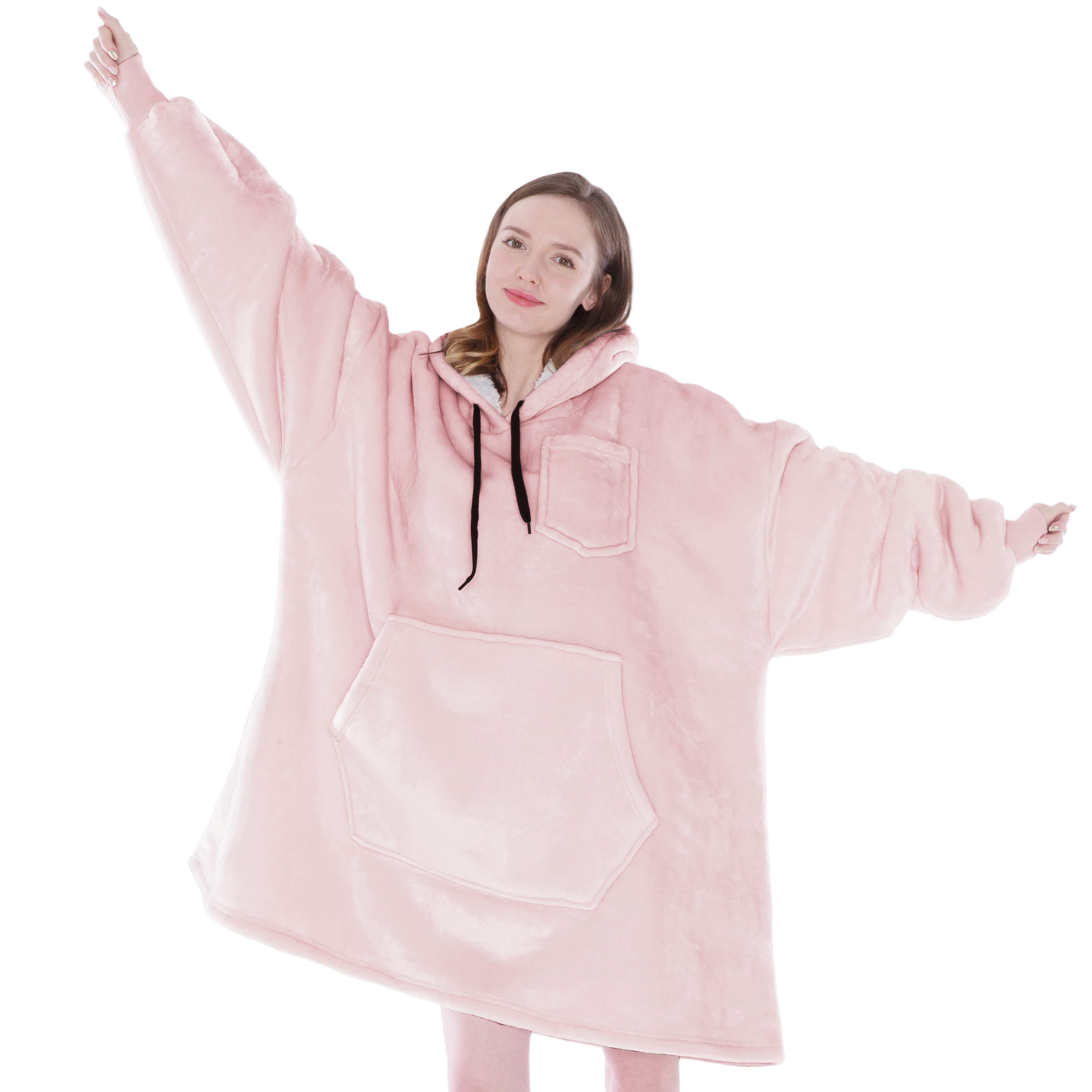 Blanket Sweatshirt Sherpa Plush Soft Comfy Fleece Oversized Hoodie Pocket Gift - Picture 71 of 117