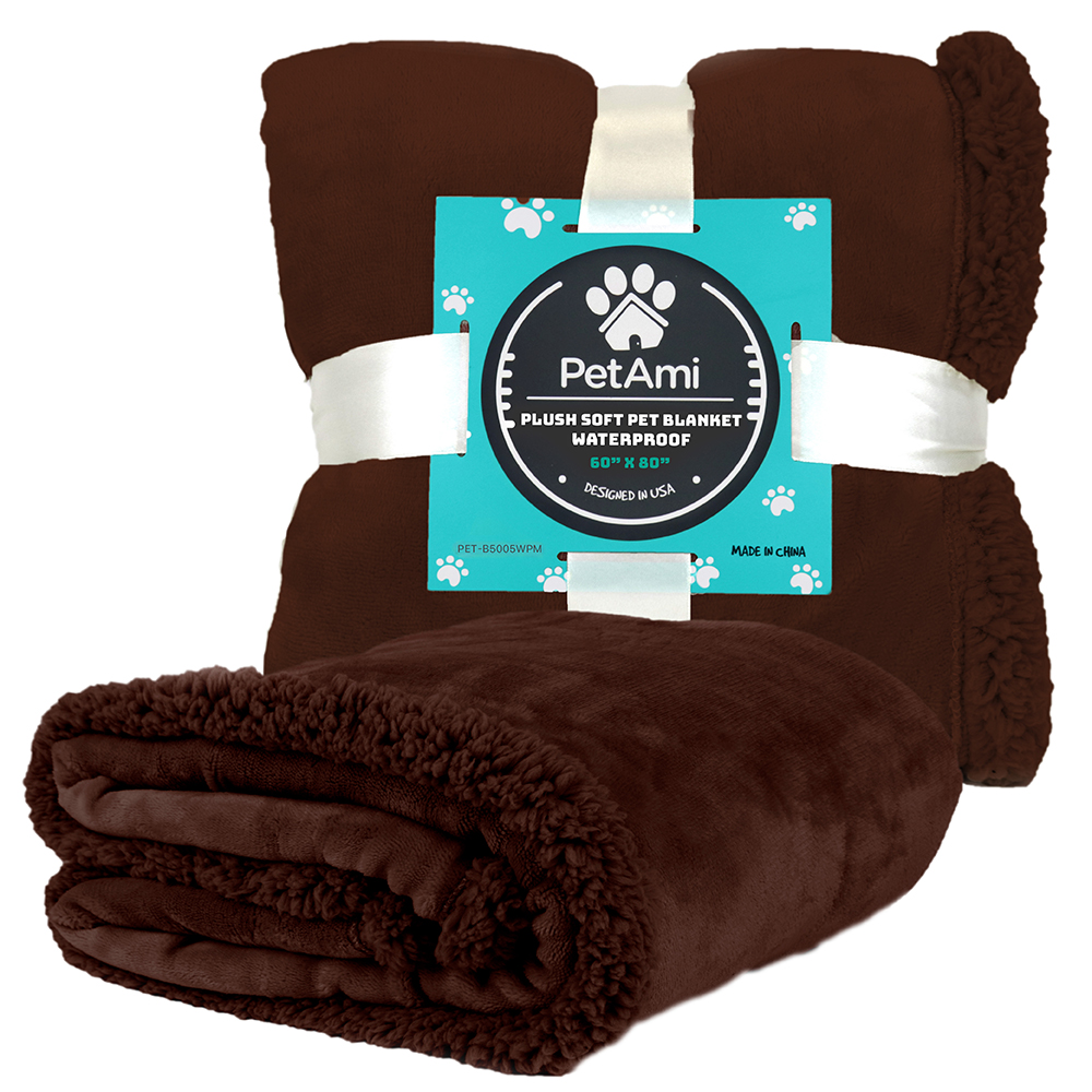 WATERPROOF Dog Blanket for Bed Couch Furniture Puppy Large Dog Sherpa ...