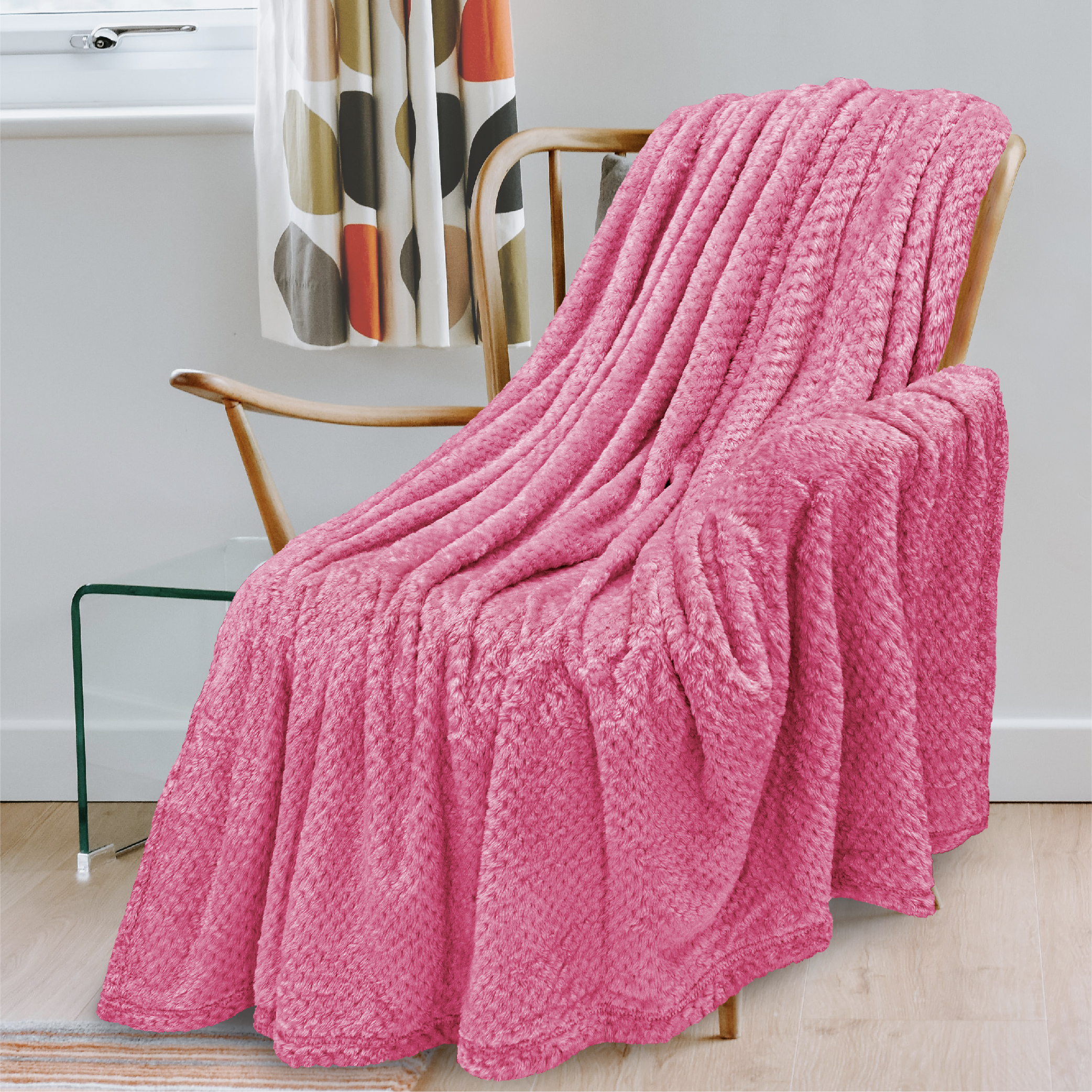Throw Blanket for Sofa Couch Bed Lightweight Microfiber Polyester Waffle Pattern - Picture 64 of 190