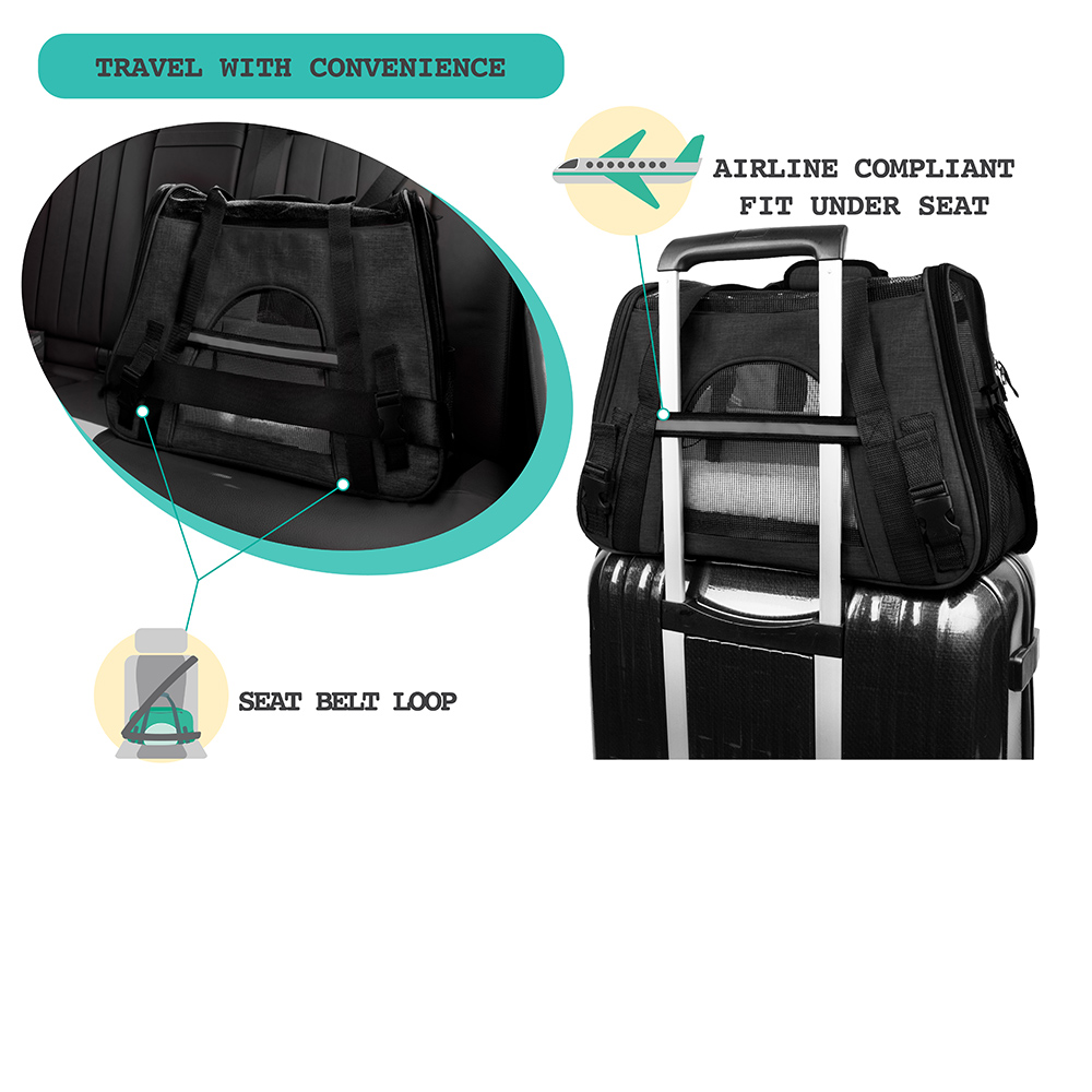 Pet Dog Cat Carrier Bag Soft Sided Comfort Travel Tote Case Airline Approved US - Picture 127 of 215