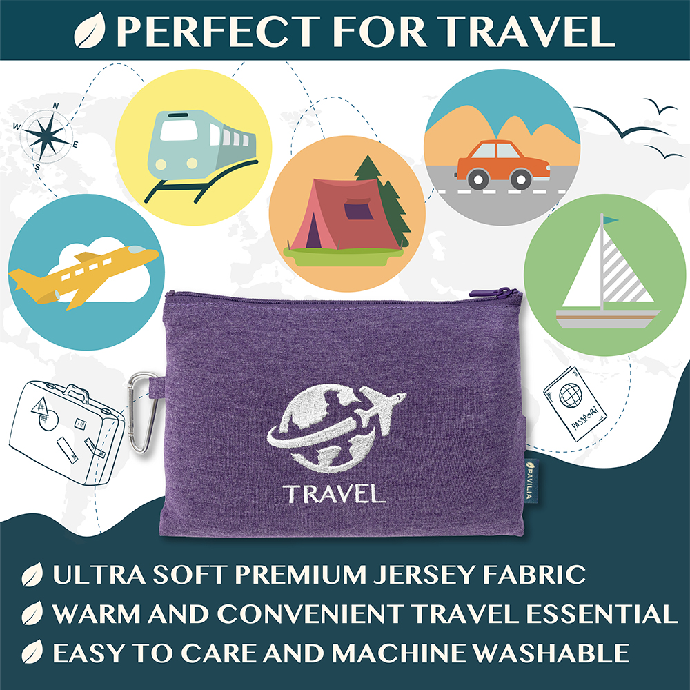 Travel Blanket Pillow Set Airplane Car Long Flight Airplane Neck Pillow Compact - Picture 34 of 42