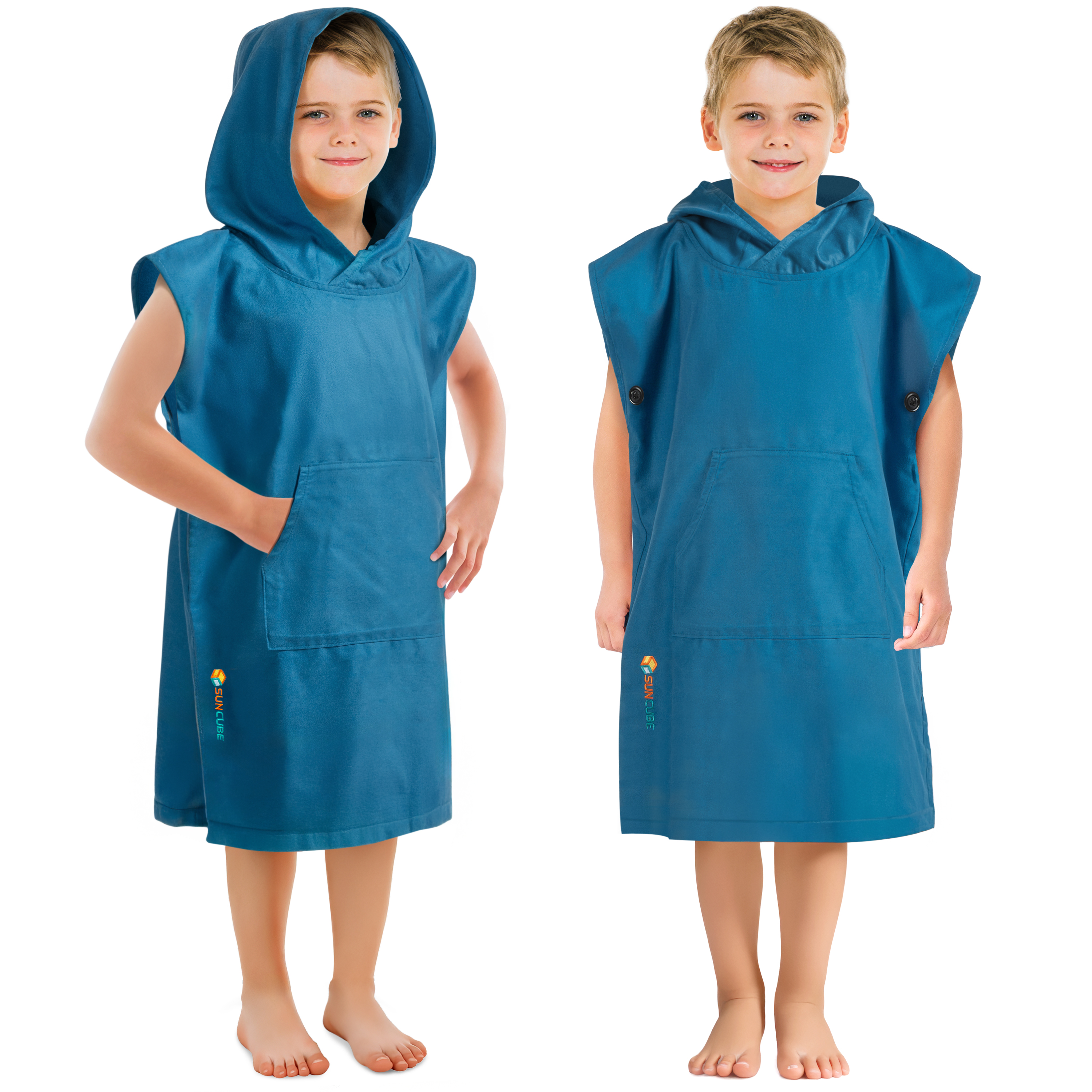Kids Towel Changing Swim Robe Surf Poncho Quick Dry Microfiber Hooded 3-7 Years - Picture 16 of 43