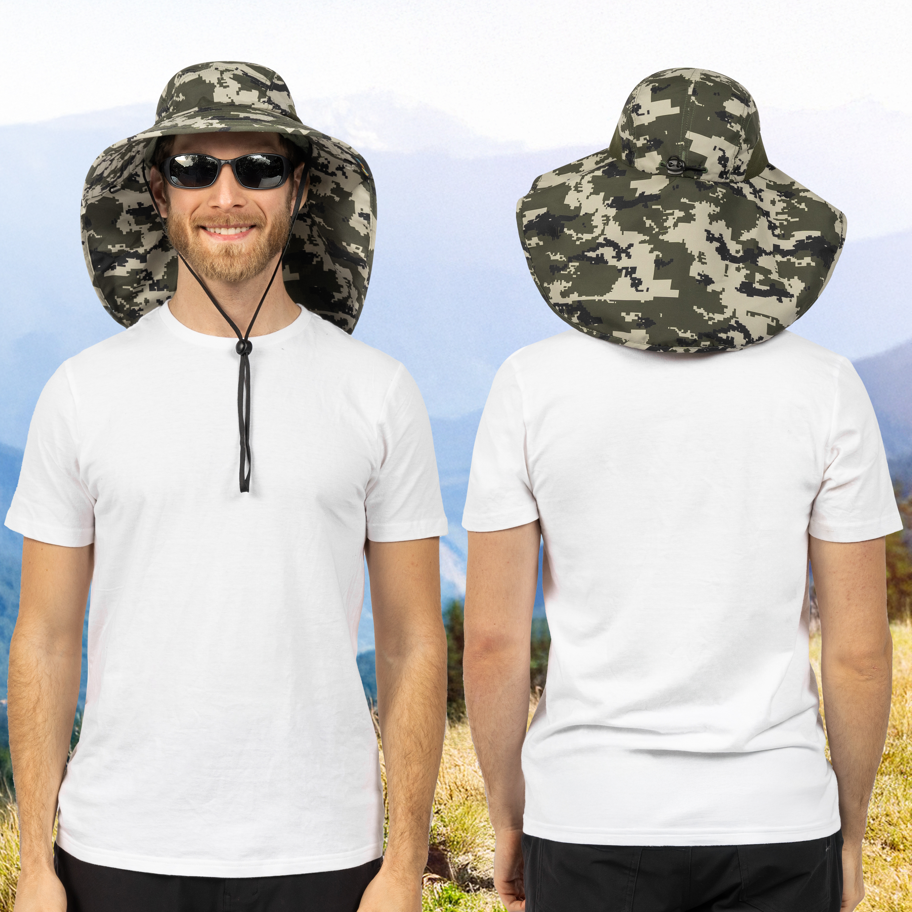 Sombrero para el Sol con Solapa para el Cuello Ala Ancha Sombrero para Senderismo 50+UPF Hombres Mujeres Pesca Safari FPS - Imagen 54 de 128