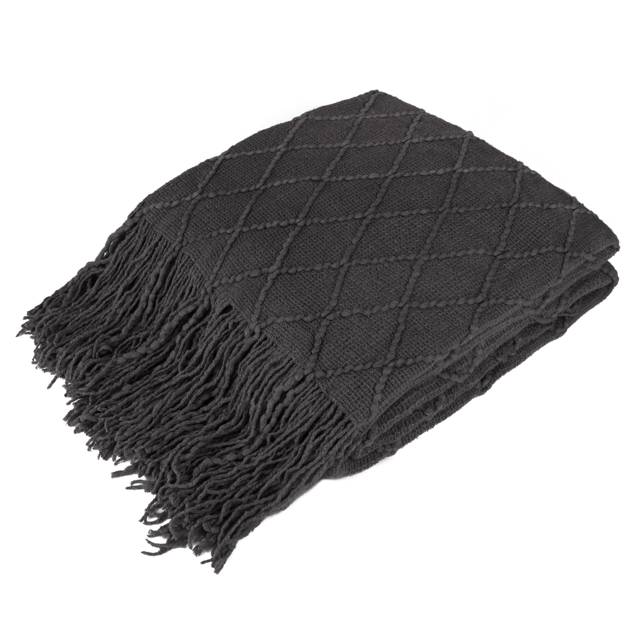 Decorative Fringe Throw Blanket for Couch Bed Sofa Soft Texture Knitted Blanket - Picture 3 of 64