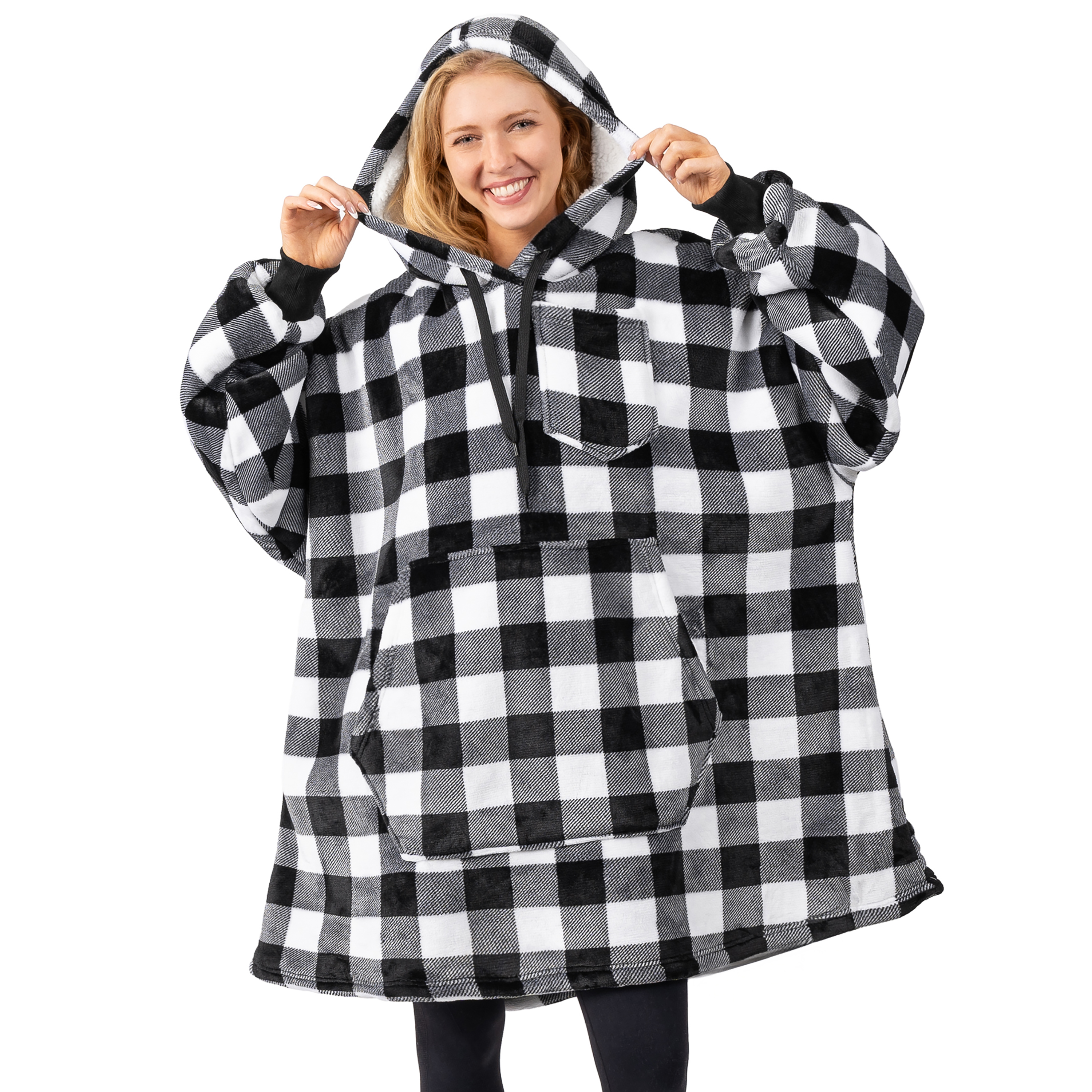 Blanket Sweatshirt Sherpa Plush Soft Comfy Fleece Oversized Hoodie Pocket Gift - Picture 28 of 117