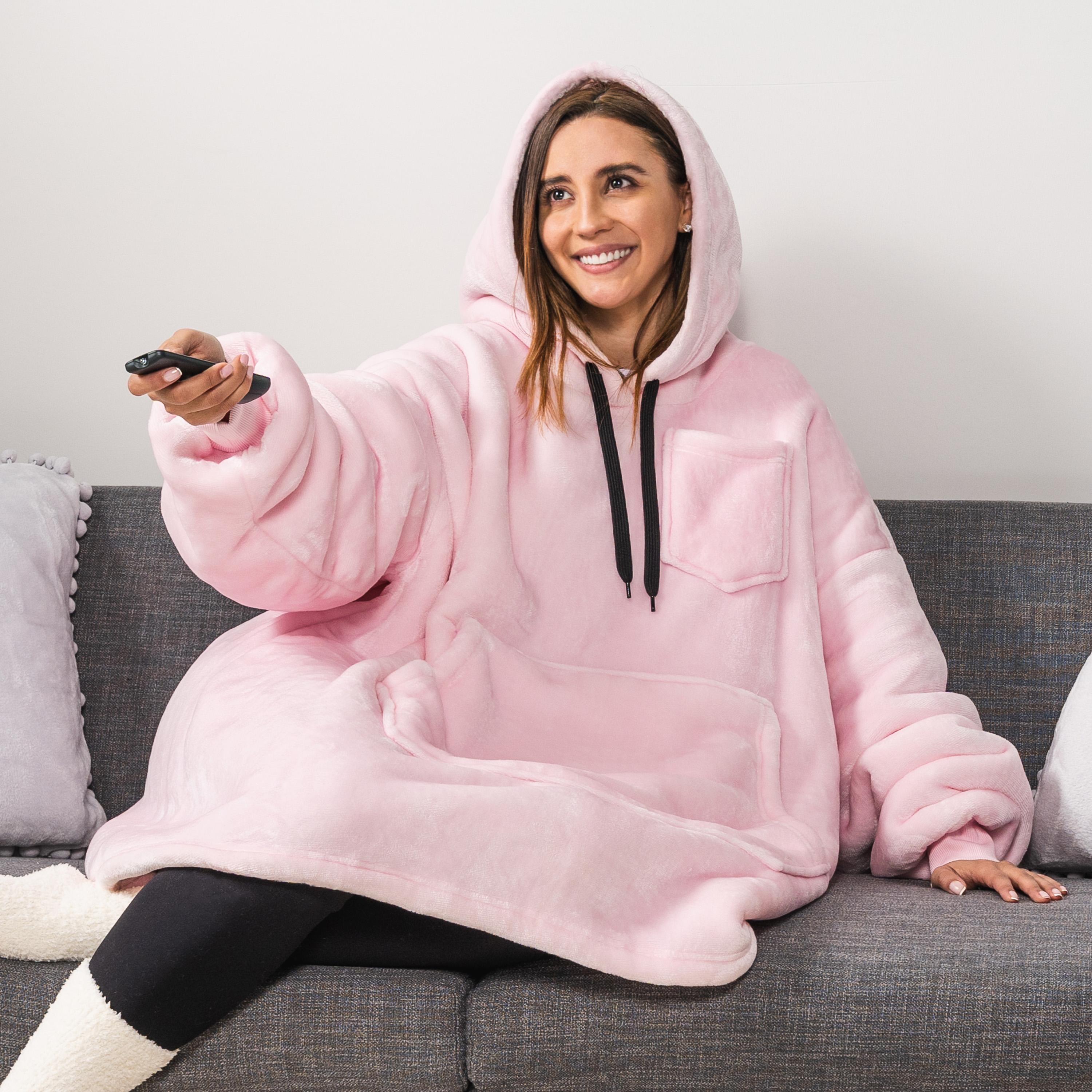 Blanket Sweatshirt Sherpa Plush Soft Comfy Fleece Oversized Hoodie Pocket Gift - Picture 65 of 117
