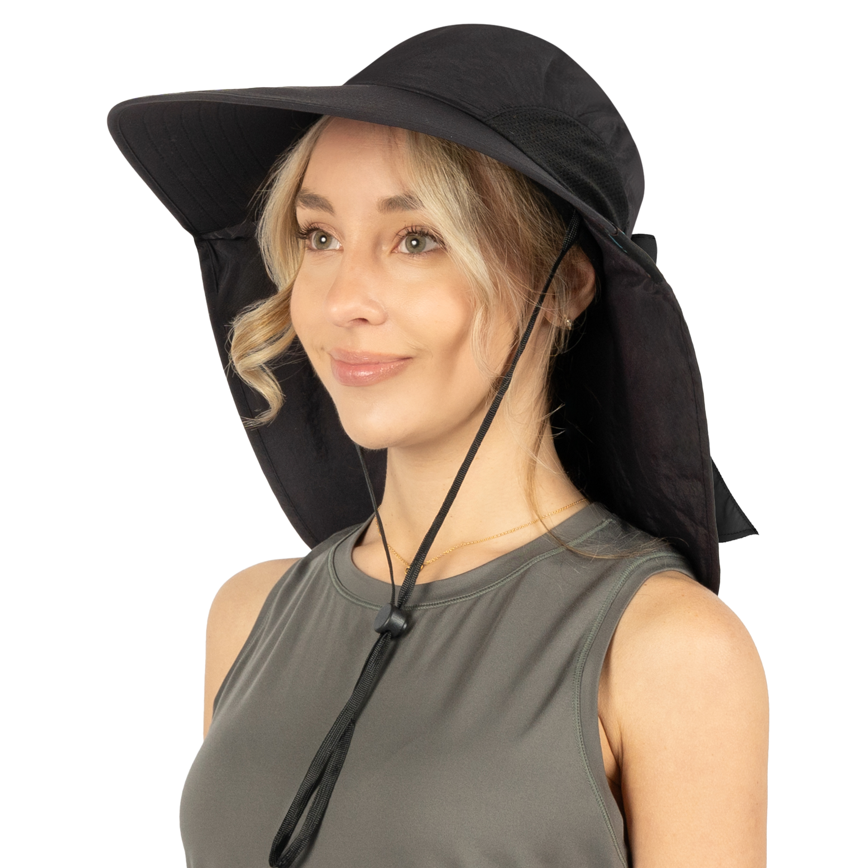 Sombrero para el Sol con Solapa para el Cuello Ala Ancha Sombrero para Senderismo 50+UPF Hombres Mujeres Pesca Safari FPS - Imagen 34 de 128