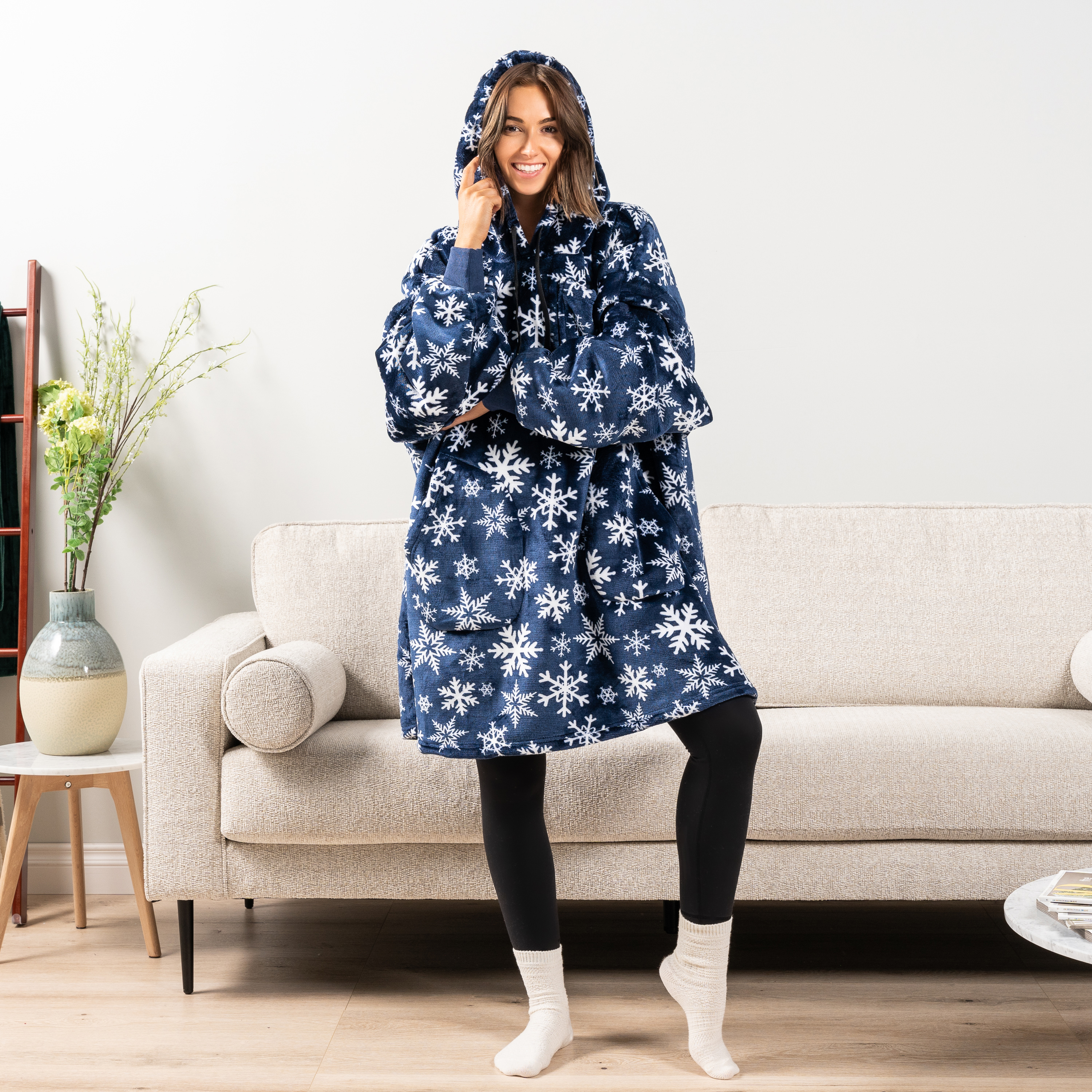 Manta Sudadera Sherpa Forro Felpa Suave Cómoda Vellón Gran Tamaño Sudadera con Capucha Bolsillo - Imagen 15 de 118