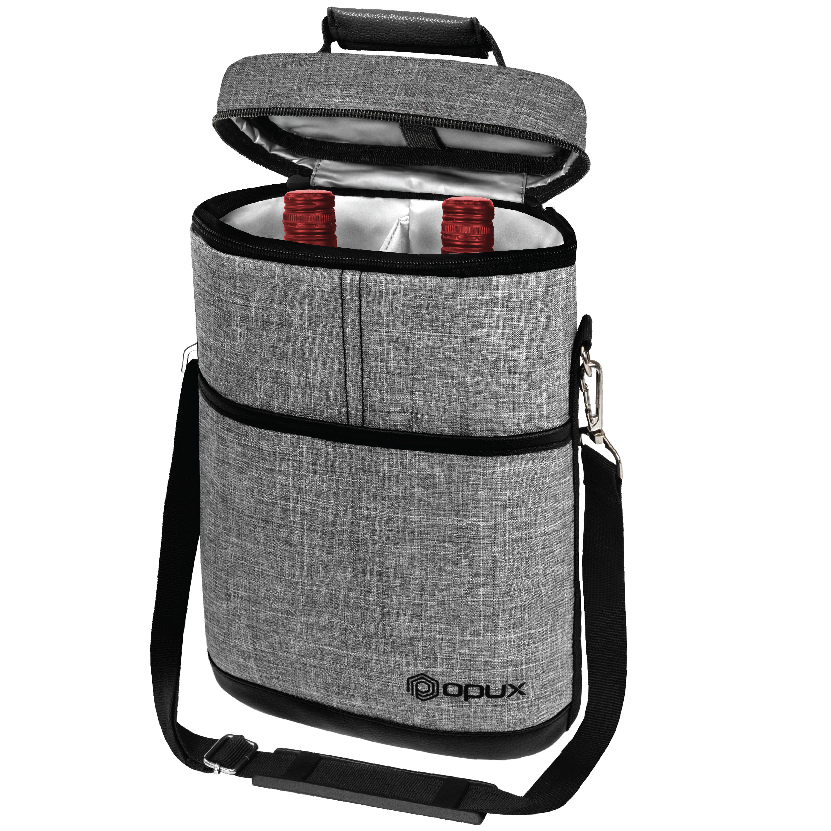 Insulated Wine Carrier Tote Bag Two 2 Bottle Padded Cooler Bag Travel Protection - Picture 43 of 85
