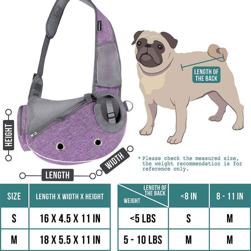 Pet Dog Sling Carrier Bag Mesh Puppy Carry Pack Shoulder Backpack Travel Tote M - Picture 17 of 35