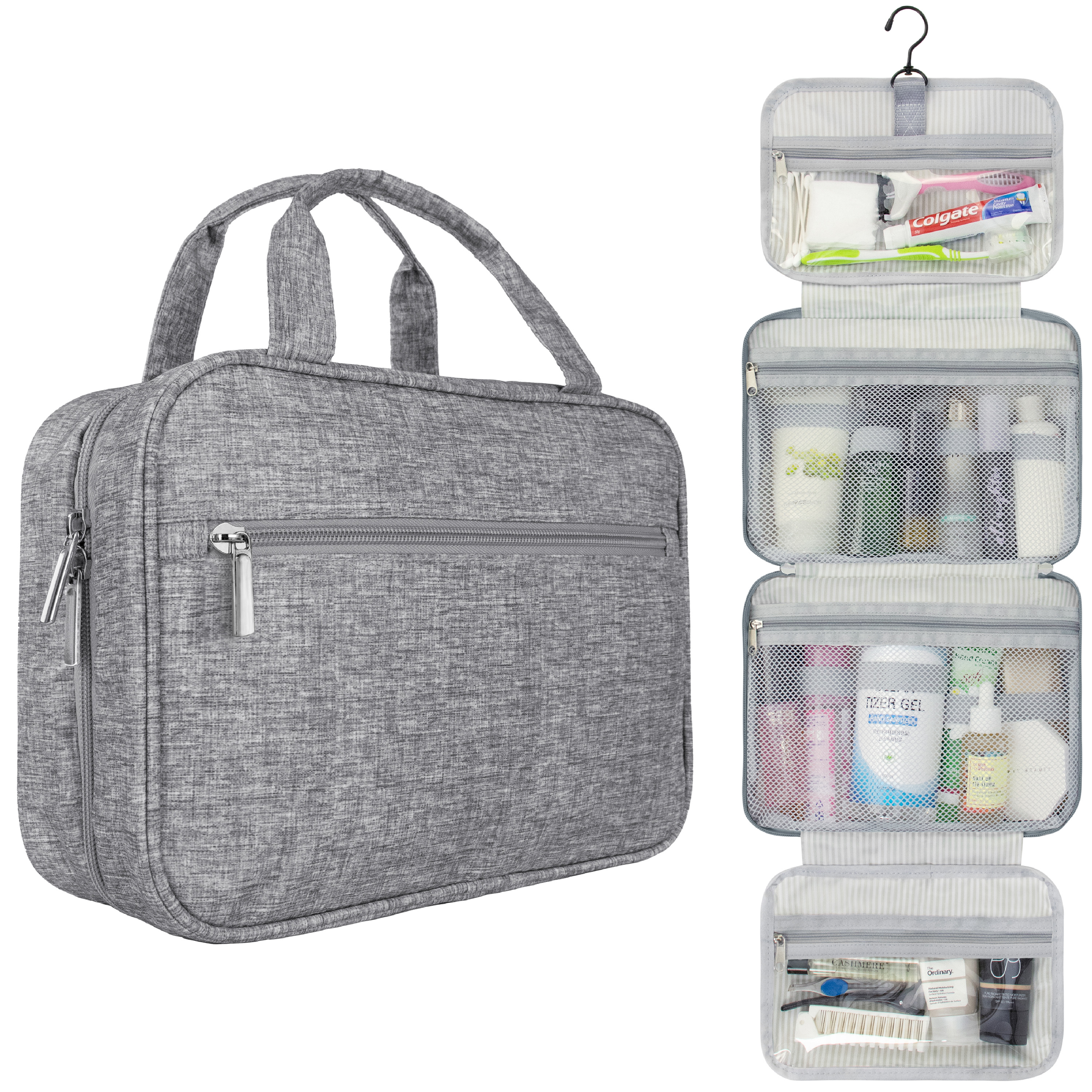 Damen Reise Kulturbeutel Reißverschluss faltbar hängend Make-up Organizer Tasche Etui Tragetasche - Bild 37 von 64