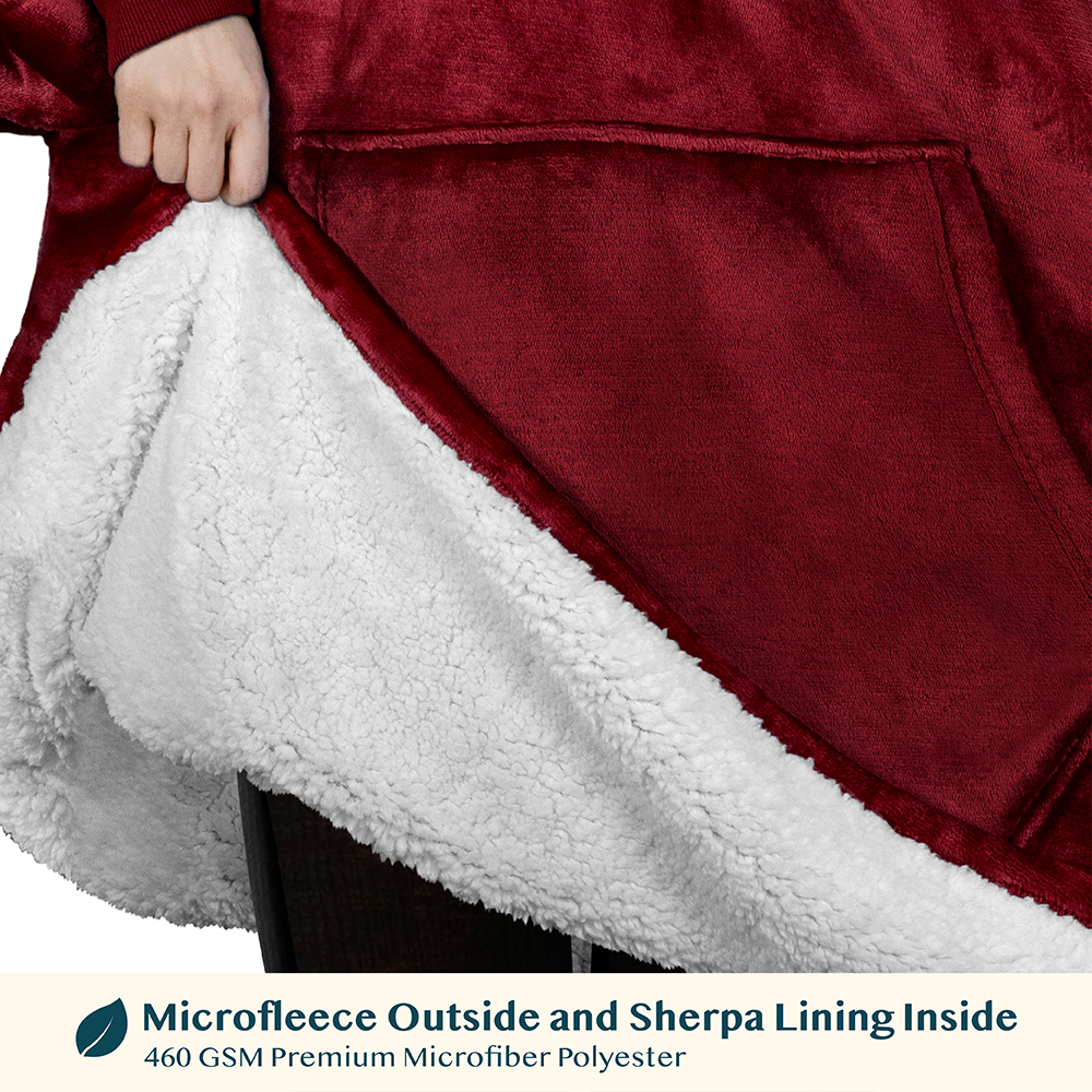 Blanket Sweatshirt Sherpa Plush Soft Comfy Fleece Oversized Hoodie Pocket Gift - Picture 117 of 117