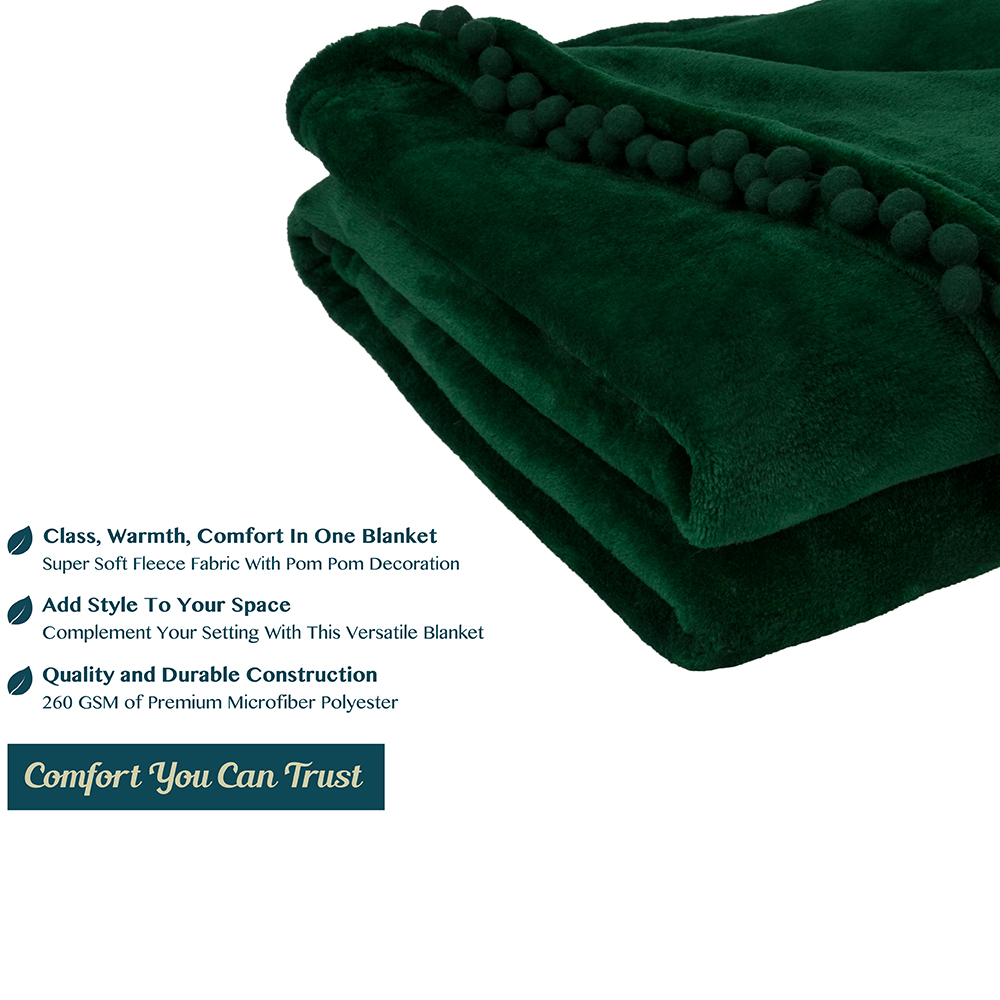 thumbnail 58 - Plaid Buffalo Checker Pom Pom Fringe Throw Blanket Soft Fleece for Sofa Couch