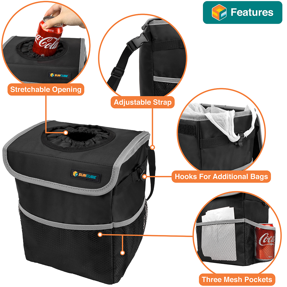 Auto Car Waterproof Trash Bag Litter Bin Can Garbage Waste Storage Organizer Box - Picture 12 of 22