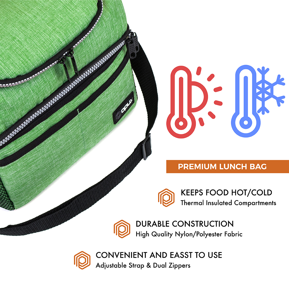 Insulated Lunch Bag For Men Double Deck Soft Cooler Tote Leakproof Lunch Box - Picture 24 of 64