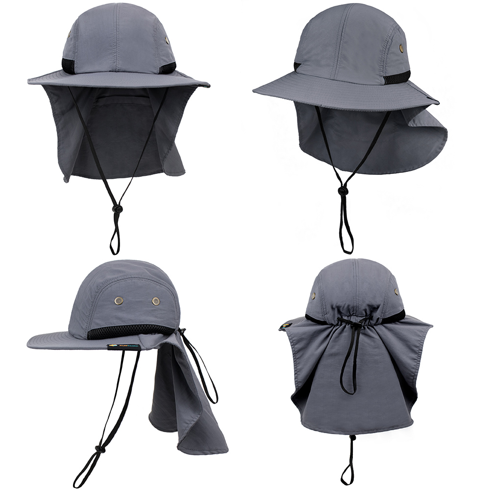 Men Women Boonie Hat With Neck Flap Fishing Hiking Outdoor UV