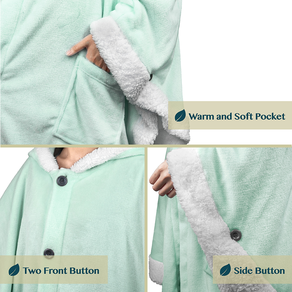 Manta portátil con capucha Angel Wrap para mujer acogedora poncho envolvente capucha tiro para adulto - Imagen 131 de 184