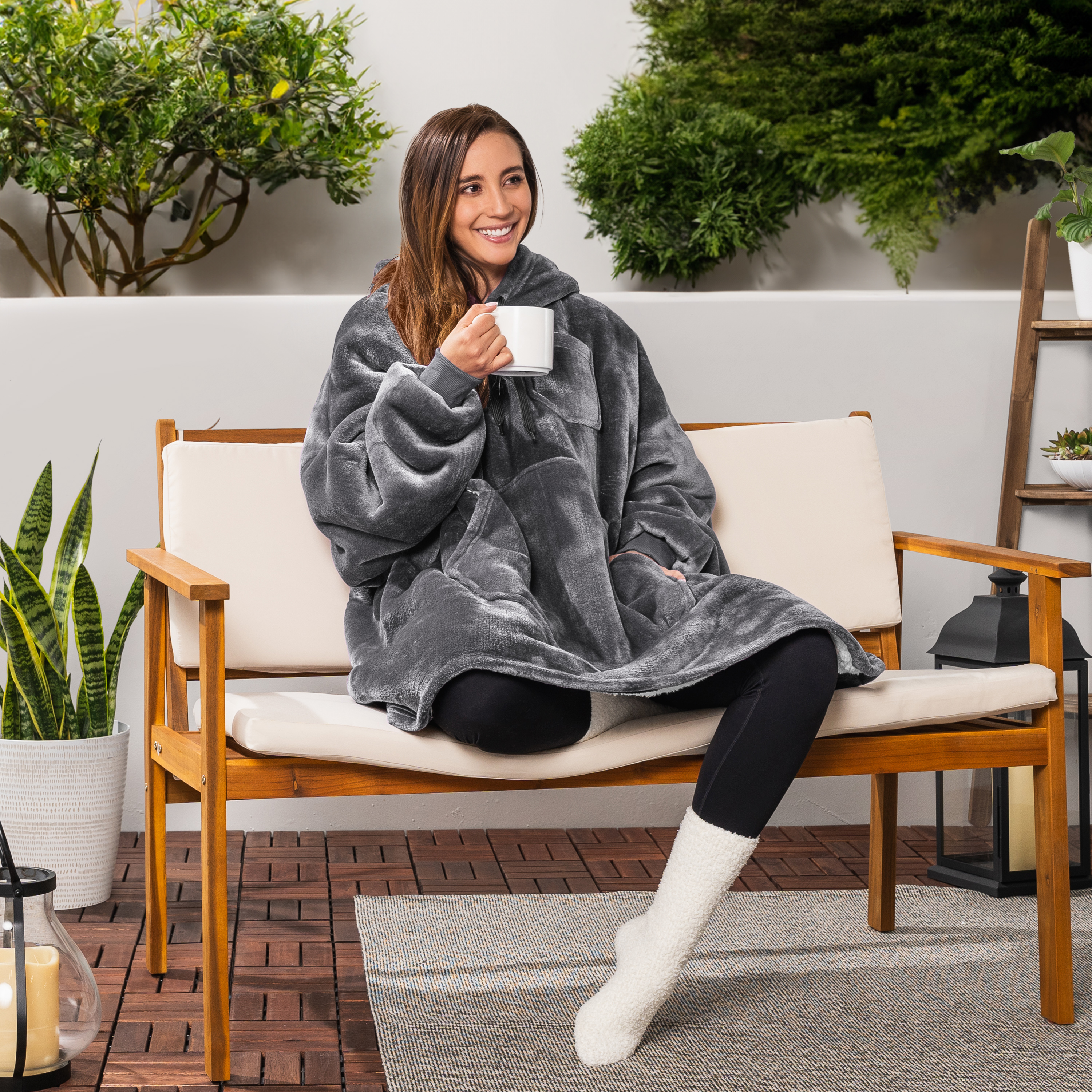 Blanket Sweatshirt Sherpa Plush Soft Comfy Fleece Oversized Hoodie Pocket Gift - Picture 47 of 117