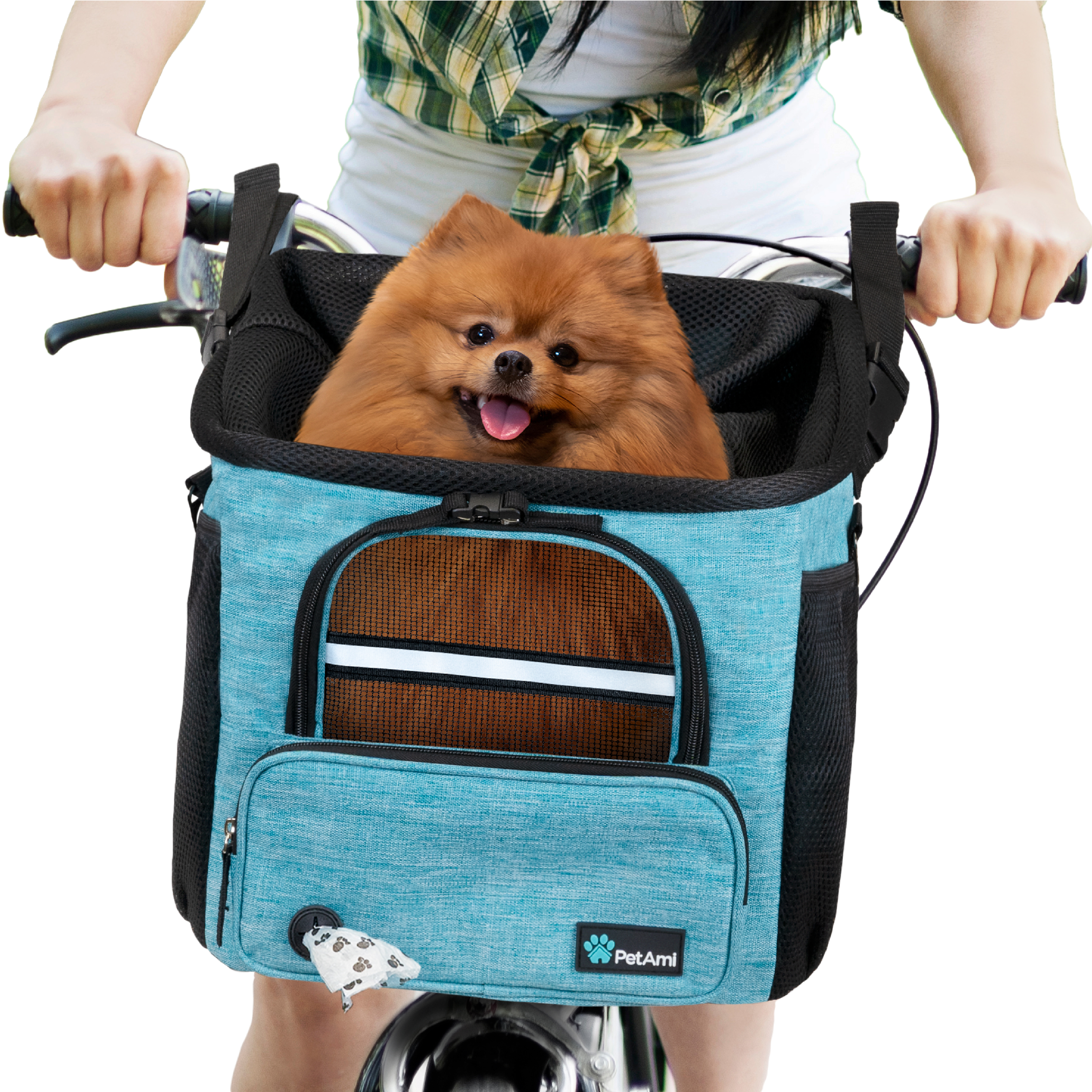 Dog Bike Basket Carrier for Handlebar Pet Bicycle Bag Puppy Cat Soft Safety Mesh - Picture 36 of 44
