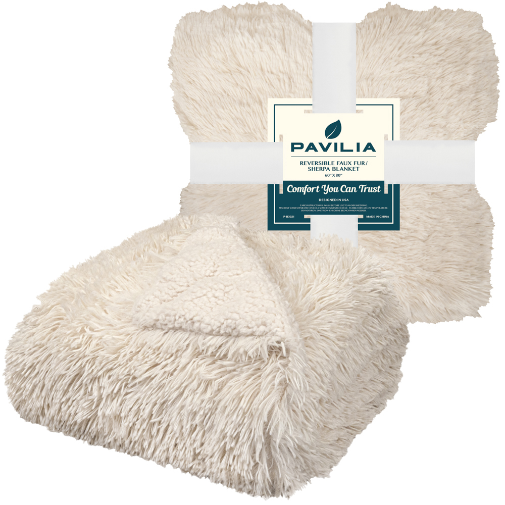 Luxurious Faux Fur Blanket Soft Warm Fluffy Sherpa Sofa Throw Shaggy Soft Plush - Picture 3 of 100
