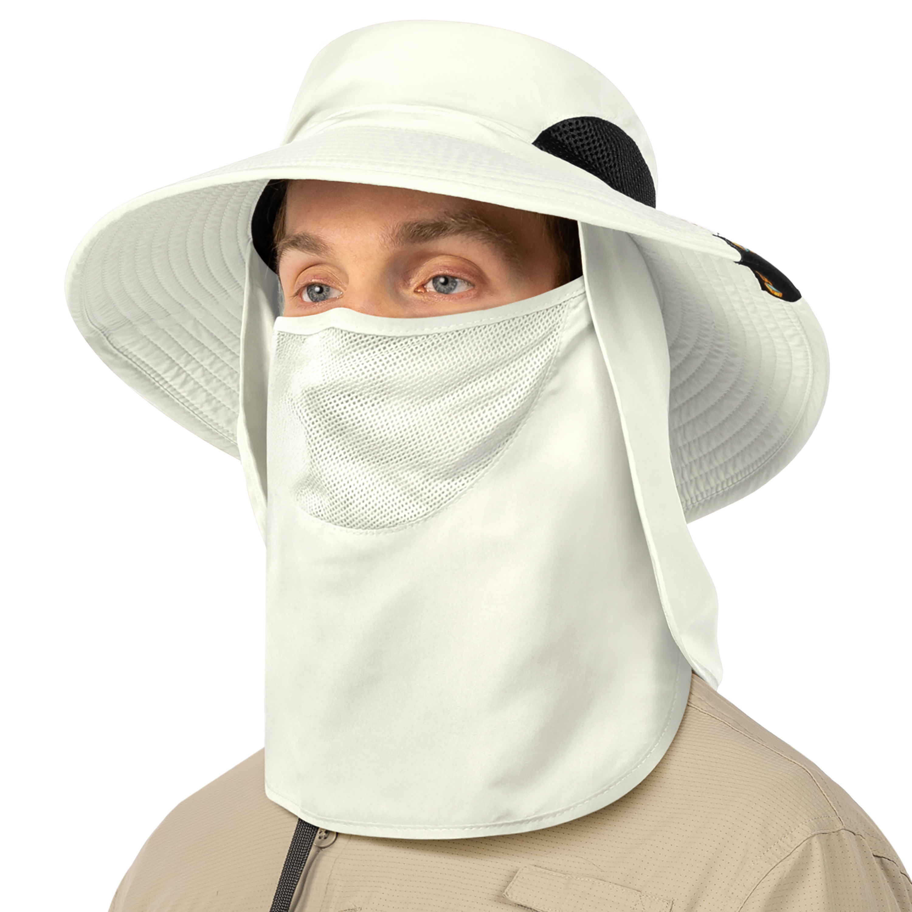 Men Women UV Protection Sun Hats Neck Face Flap Cap Wide Brim Fishing Bucket Hat - Picture 32 of 48