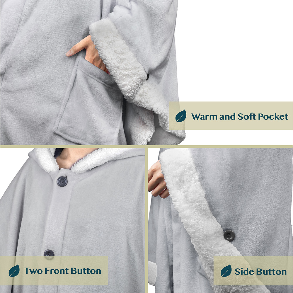 Manta portátil con capucha Angel Wrap para mujer acogedora poncho envolvente capucha tiro para adulto - Imagen 114 de 184