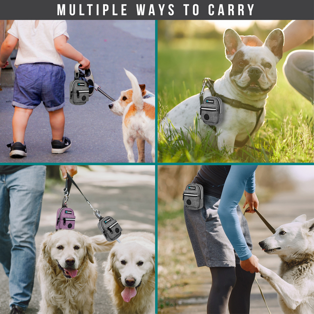 Dog Poop Bag Holder Leash Waste Bag Dispenser Treat Clip Bag Belt Walking Hiking