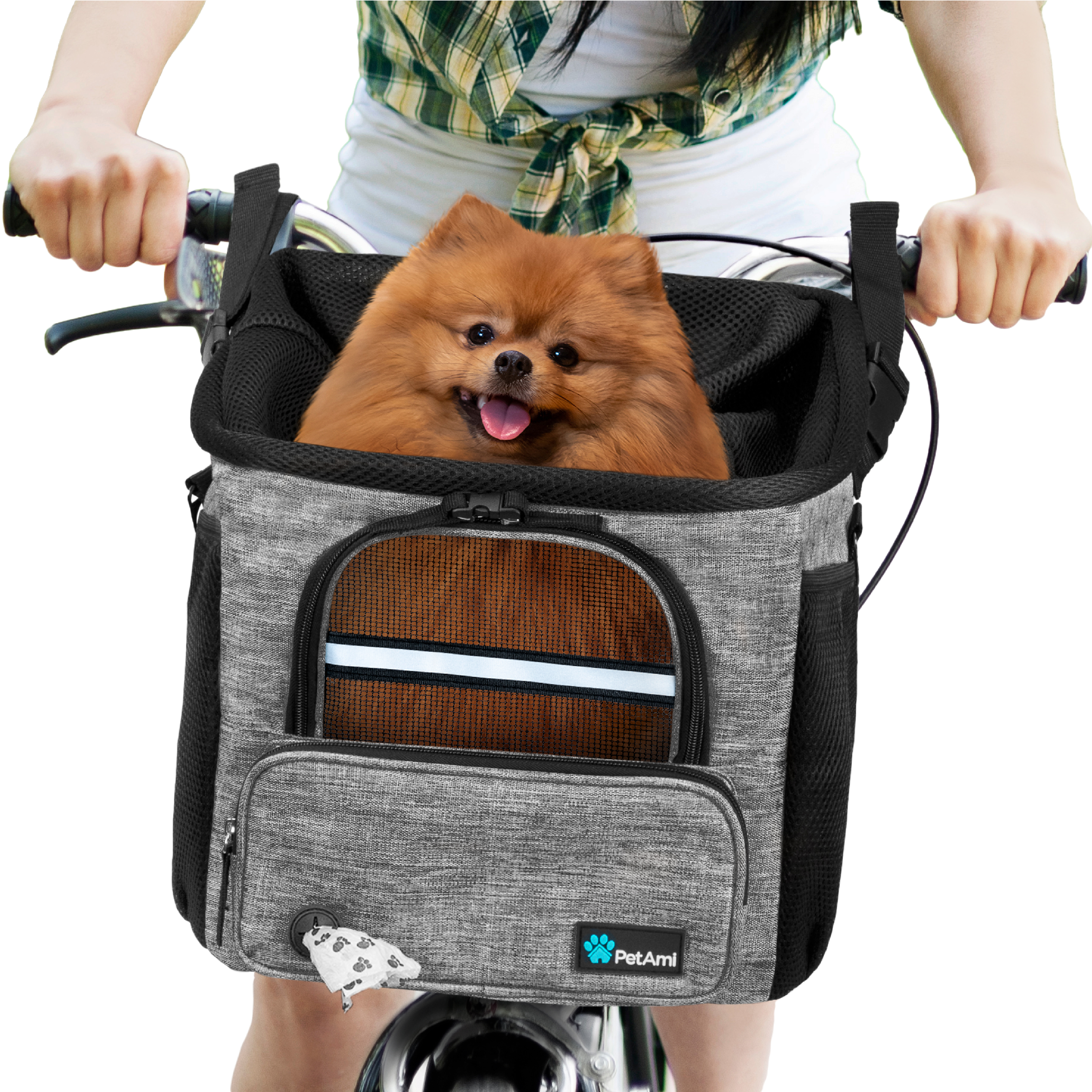 Dog Bike Basket Carrier for Handlebar Pet Bicycle Bag Puppy Cat Soft Safety Mesh - Picture 19 of 44