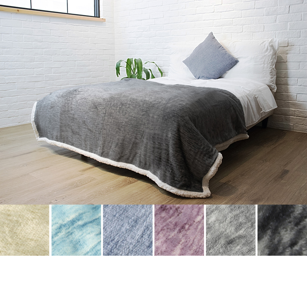 Sherpa Flannel Fleece Reversible Blanket Plush Soft Throw for Bed Couch Sofa - Picture 12 of 59