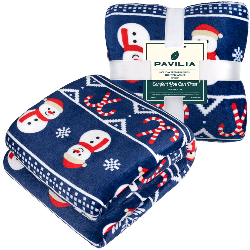 Merry Christmas Throw Blanket Holiday Pattern Decor Soft Fleece Sofa Couch Gift - Picture 3 of 110