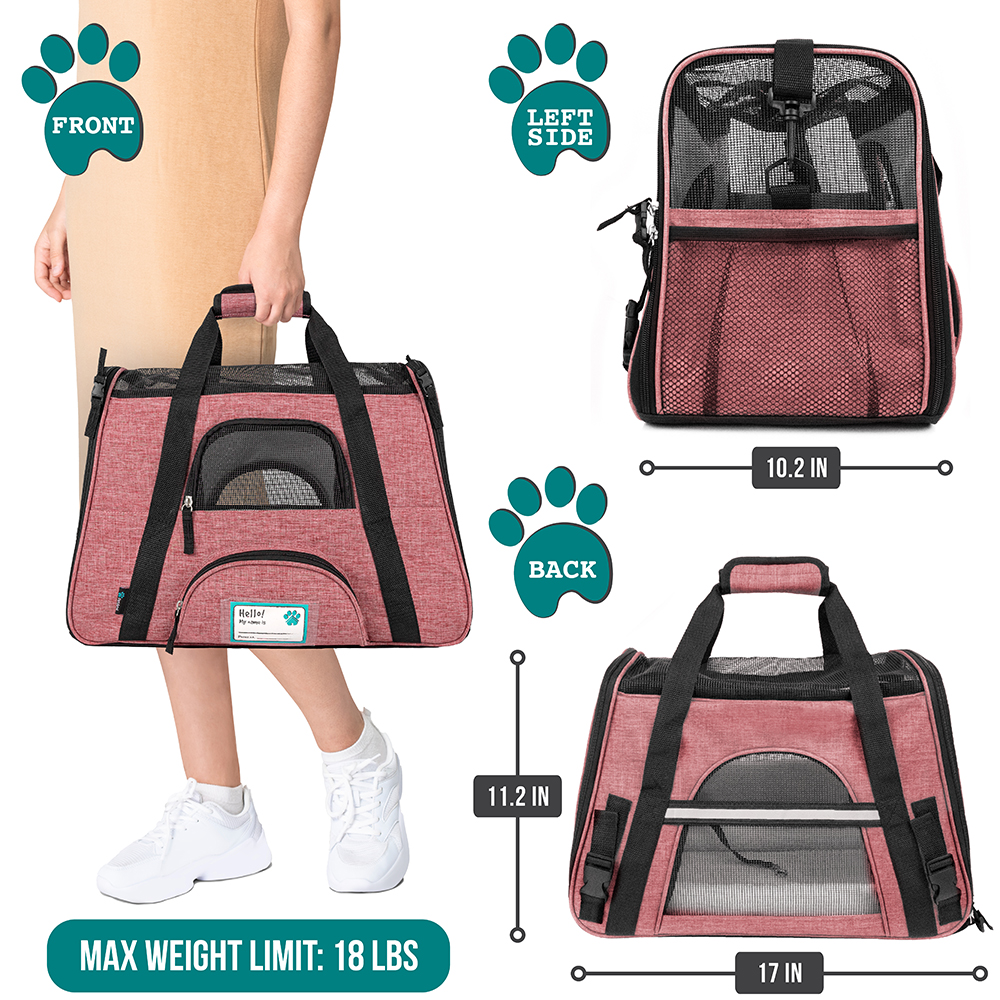 Pet Dog Cat Carrier Bag Soft Sided Comfort Travel Tote Case Airline Approved US - Picture 123 of 165