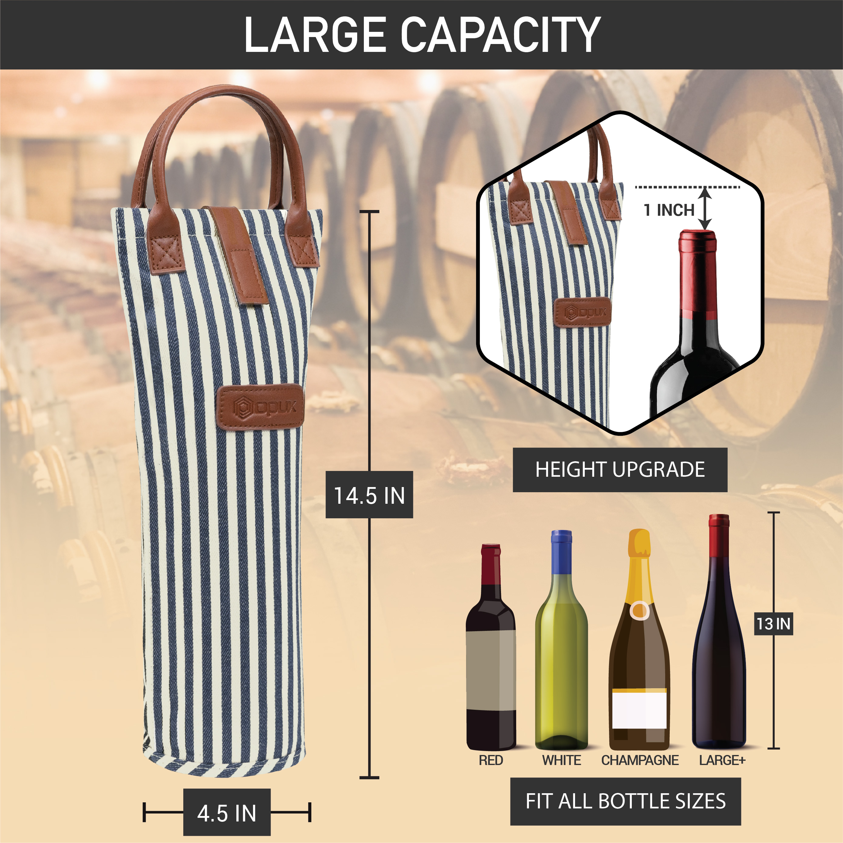 Wine Carrier Bag Insulated Single Bottle Cooler Protection Carrying Tote Travel