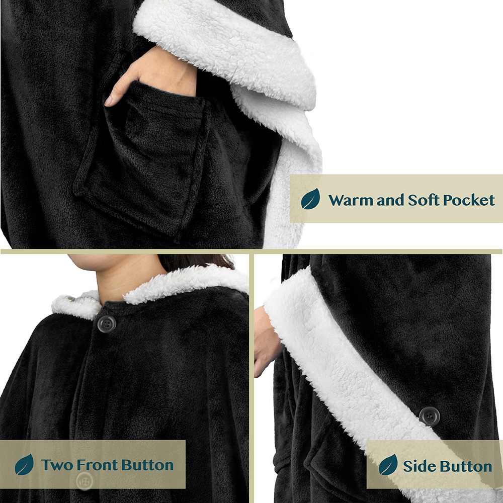 Manta portátil con capucha Angel Wrap para mujer acogedora poncho envolvente capucha tiro para adulto - Imagen 23 de 184