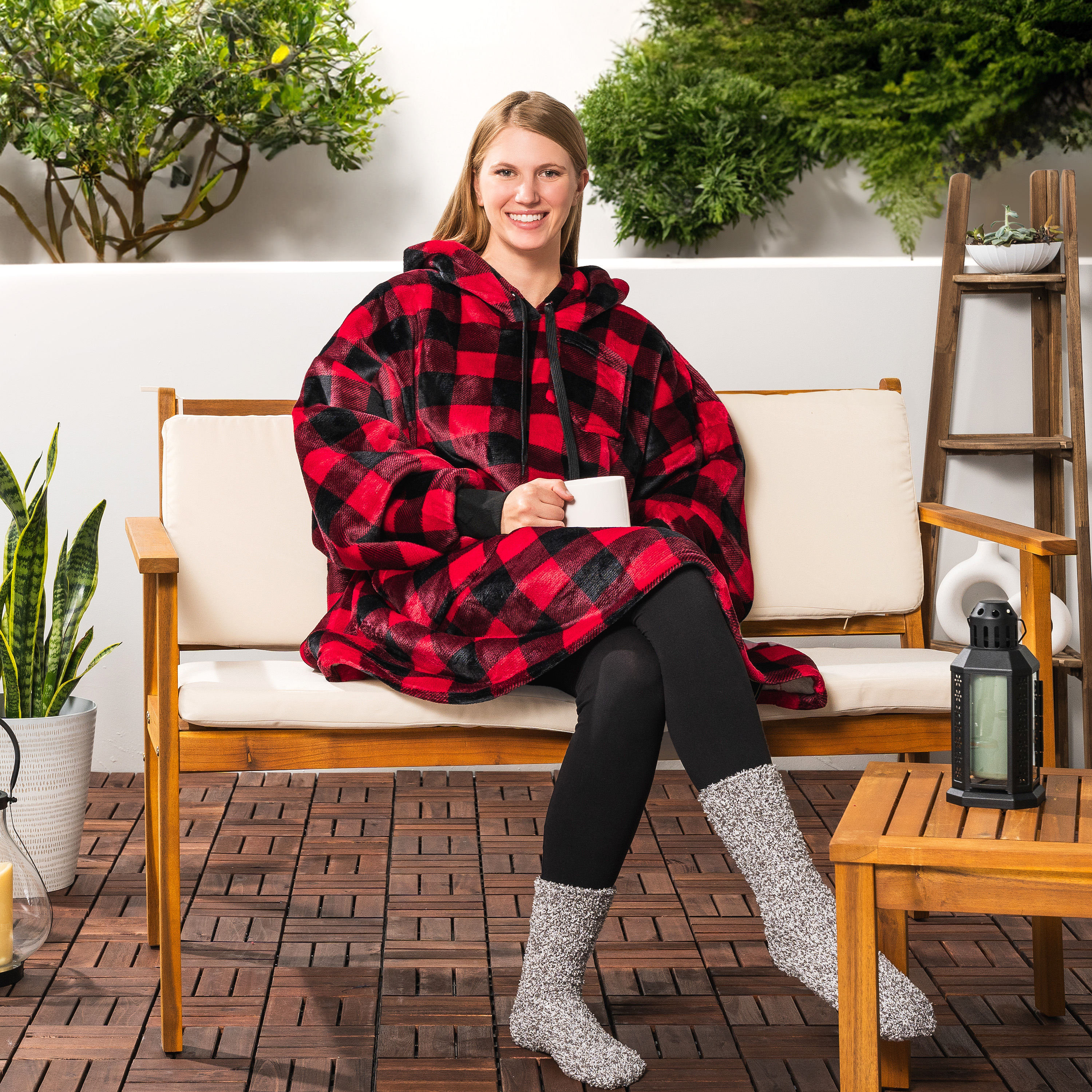 Manta Sudadera Sherpa Forro Felpa Suave Cómoda Vellón Gran Tamaño Sudadera con Capucha Bolsillo - Imagen 22 de 118