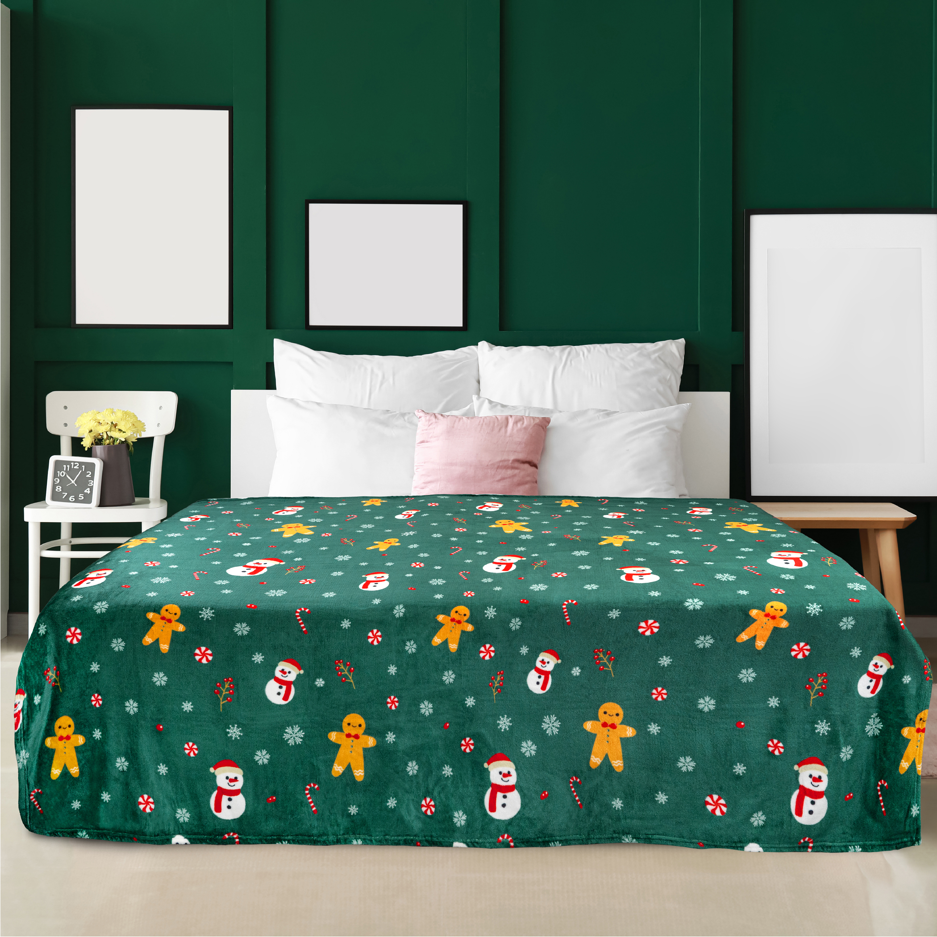 Merry Christmas Throw Blanket Holiday Pattern Decor Soft Fleece Sofa Couch Gift - Picture 27 of 110