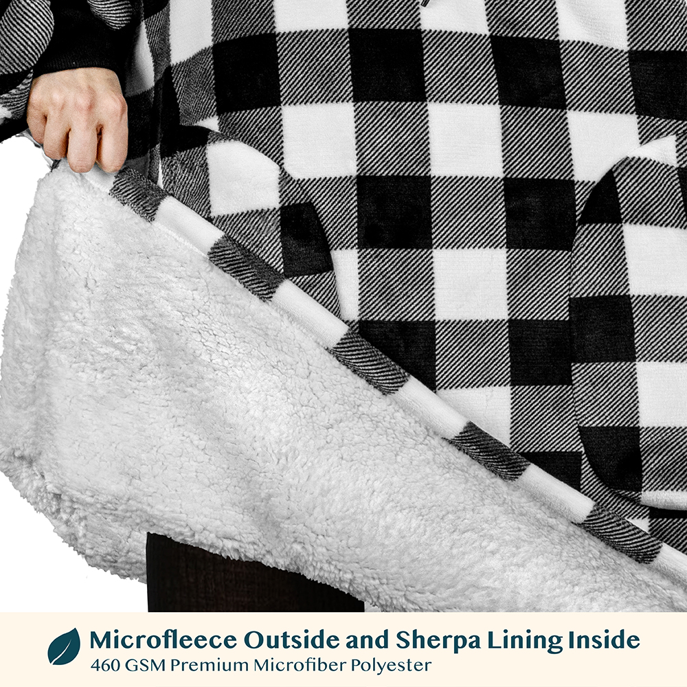 Manta Sudadera Sherpa Forro Felpa Suave Cómoda Vellón Gran Tamaño Sudadera con Capucha Bolsillo - Imagen 36 de 118