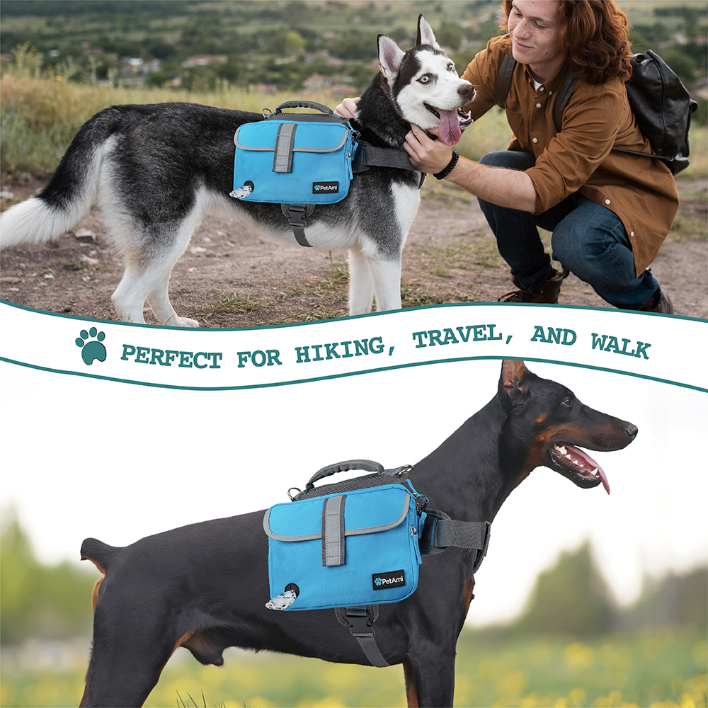 Dog Backpack Harness For Hiking Traveling Camping Training Bag Vest Saddle Bag - Picture 14 of 43